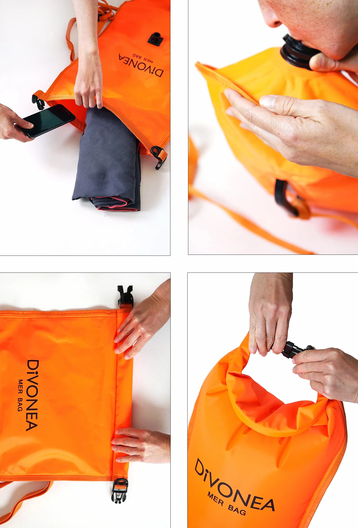DiVONEA | Boya Buceo + Bolsa Estanca 28L + Flotador Natación - 3 en 1 con Accesorios incluidos