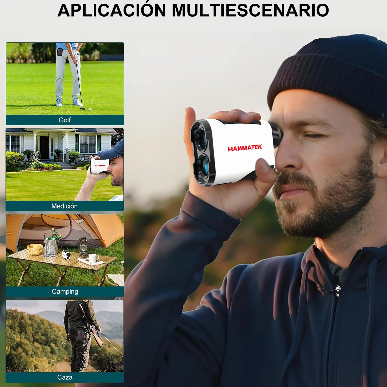 HANMATEK GR1200 Telémetro Láser de Golf 1097m 1200Y Precisión ±1.0m Magnificación 6.5X Compensación de Pendiente