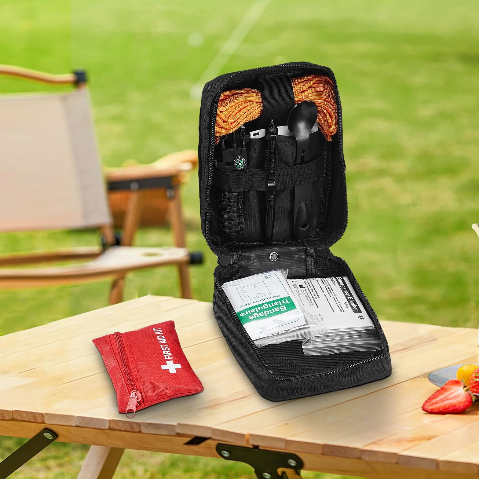 VEVOR Botiquín de Primeros Auxilios, Bolsa de Nailon 600D 210x150x110 mm 250 Piezas para Emergencias