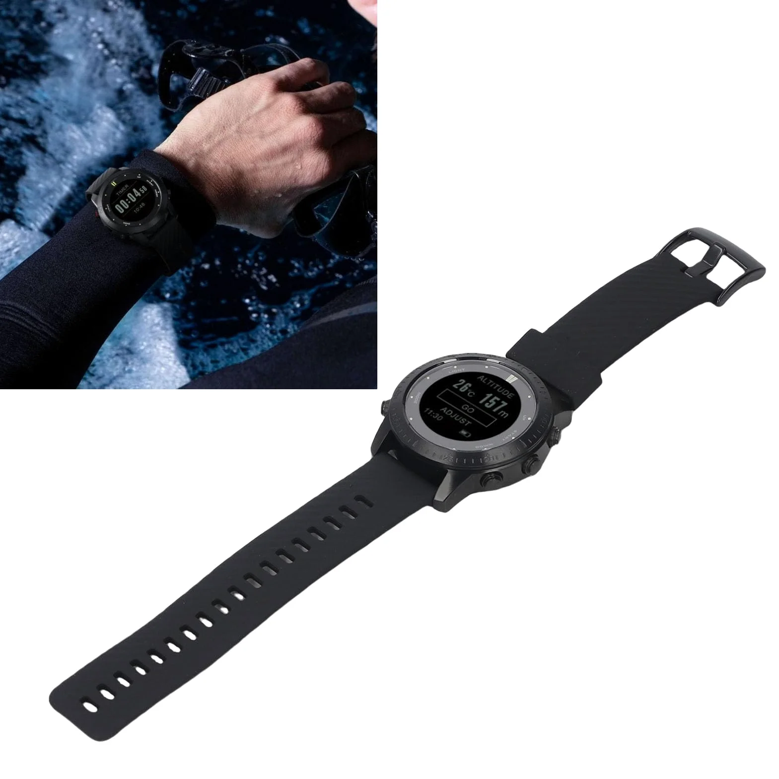 Pongnas Reloj con Computadora de Buceo - Computadora de Buceo de Muñeca de 100 M con Sensor de Profundidad en Tiempo Real, Temporizador sin Descompresión y Seguimiento Multideporte - Caja de Aleación,