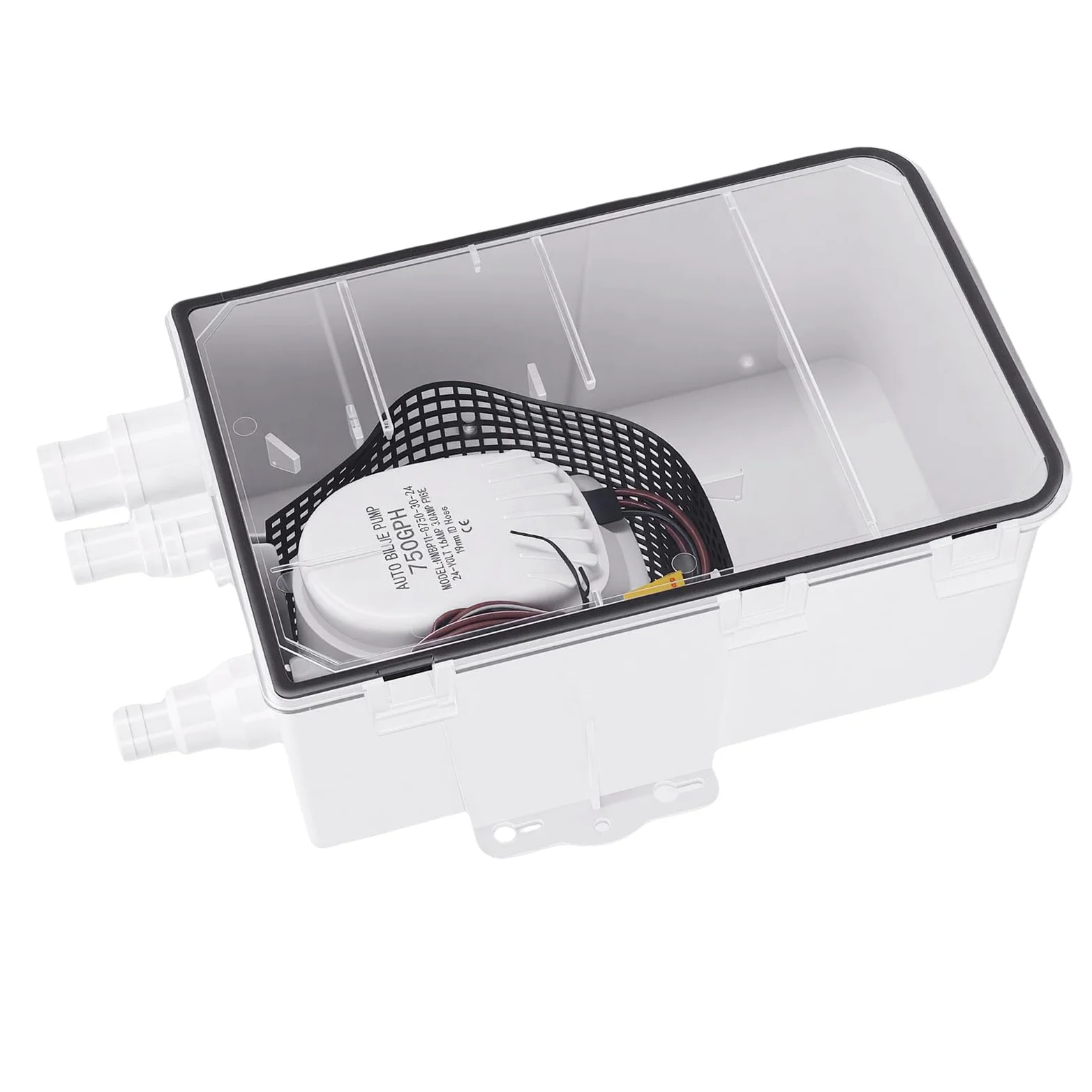 Akozon Bomba de Achique Automática de 750 GPH para Ducha, con Diseño de Múltiples Entradas para el Drenaje de Fregaderos de Cocinas de Barcos y caravanas.