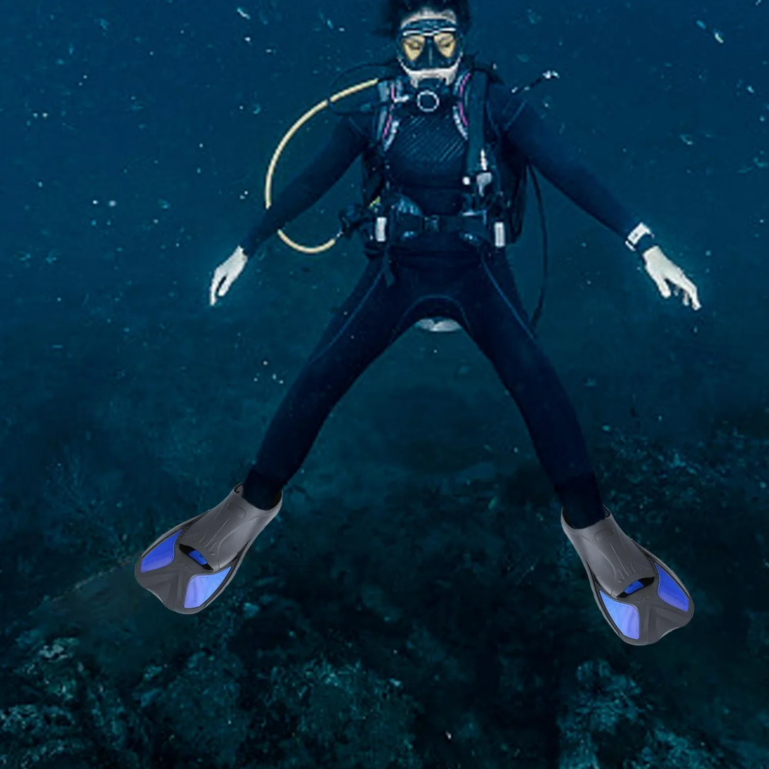Aletas de entrenamiento de natación: snorkel cortas, estribo, rana sostenibles, equipo de buceo para adultos | Aletas ligeras para actividades en la piscina Viajes al aire libre Freestyle