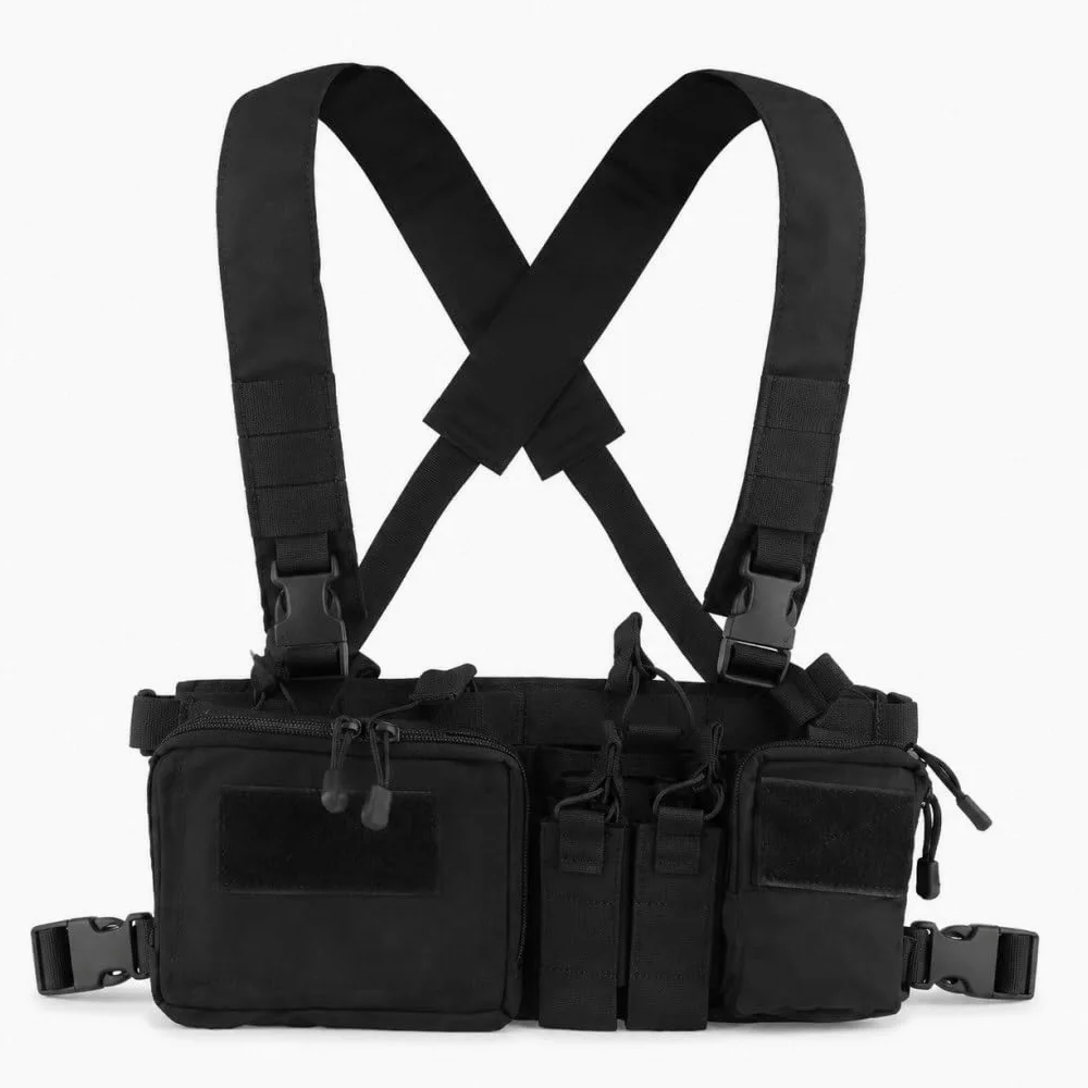 Chaleco Táctico Con Bolsa Quad 5,56 Mag, Accesorio Multiusos EDC
