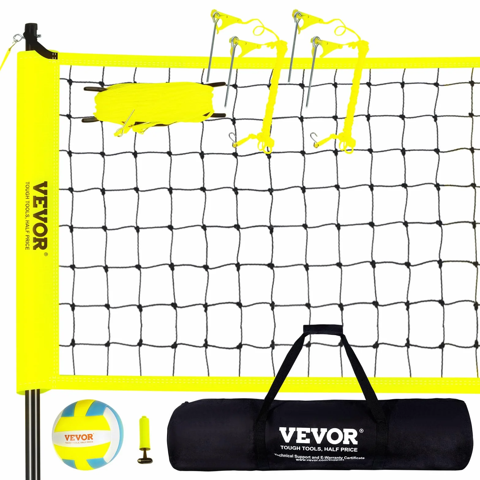 VEVOR Sistema de Red de Voleibol, Postes de Aluminio Unisex Adulto