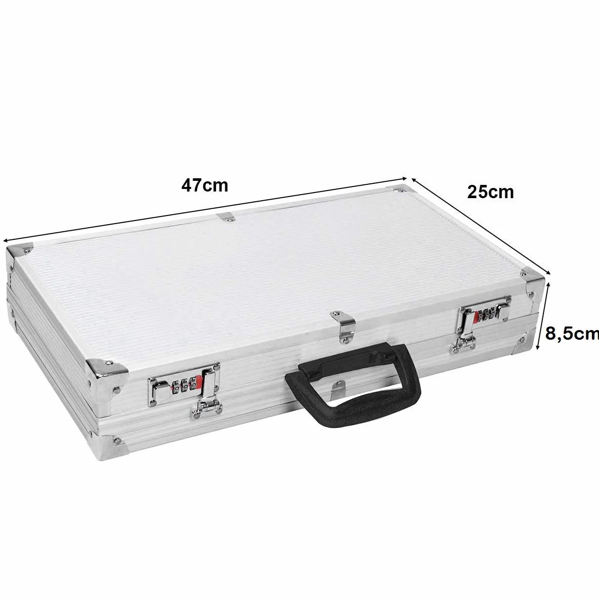 COSTWAY Maletín para Pistola Caja de Munición Caza 47 x 25 x 8,3 cm con Mango 2 Bloqueo de Contraseña 2 Llave