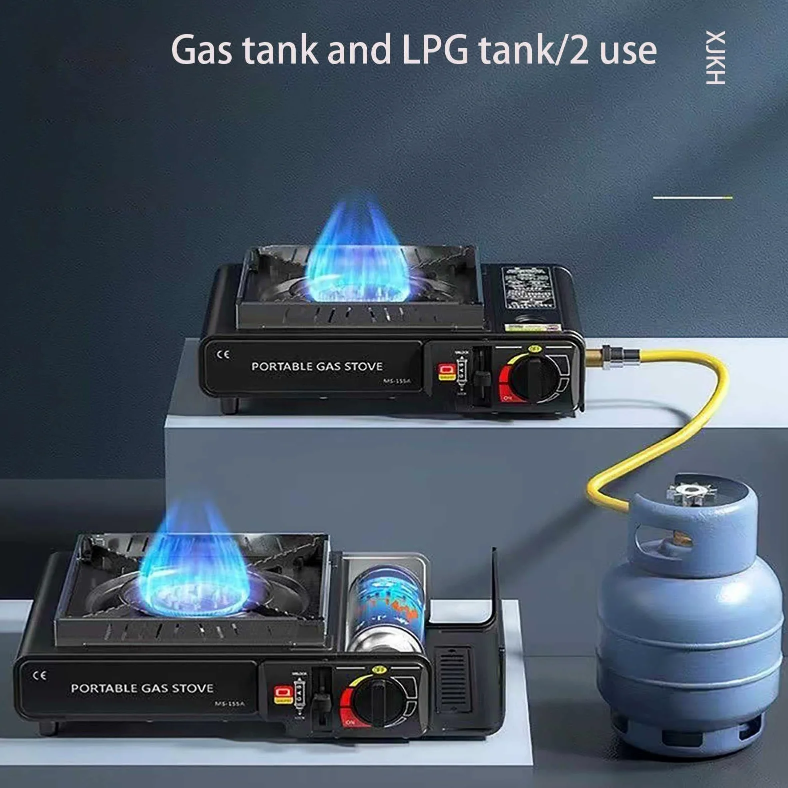 Estufa de acampada, cocina de gas portátil compacta, estufa de gas de un solo quemador, con funda de transporte, para el hogar, restaurante, interiores y exteriores