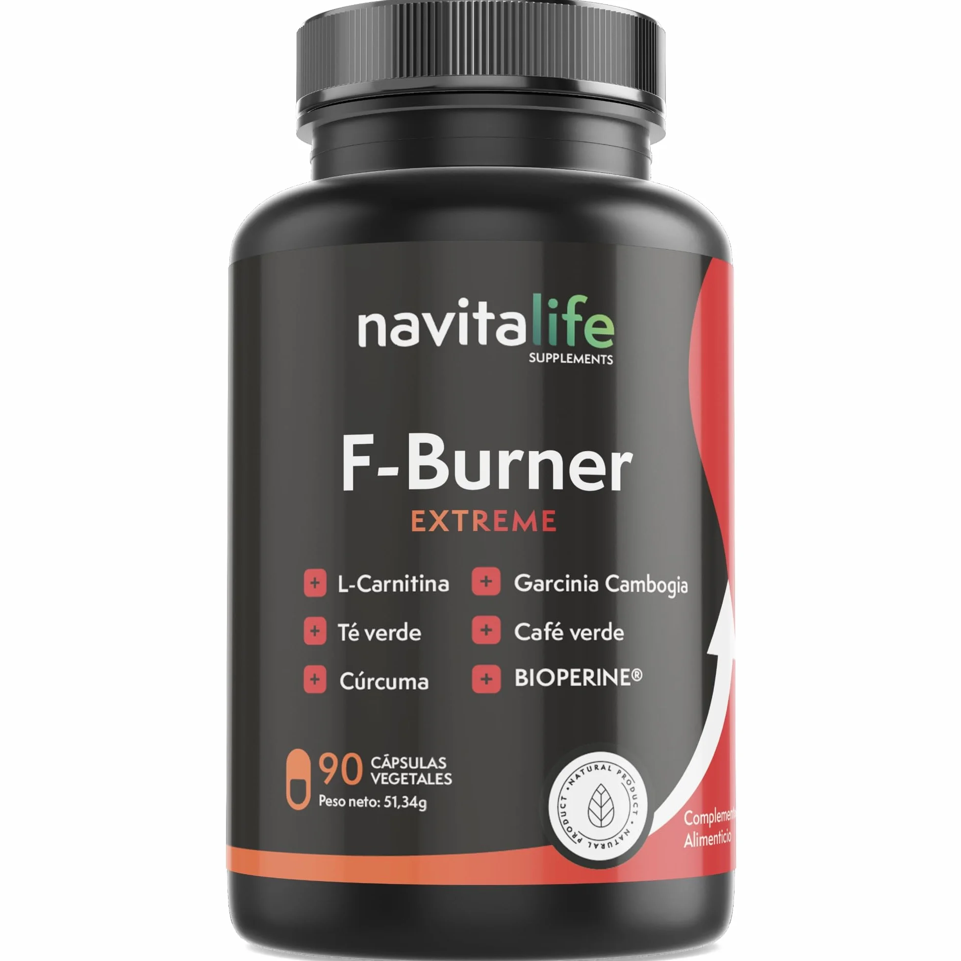 F-Burner Extreme Con L-Carnitina Carnipure y Extractos Naturales 90 Cápsulas