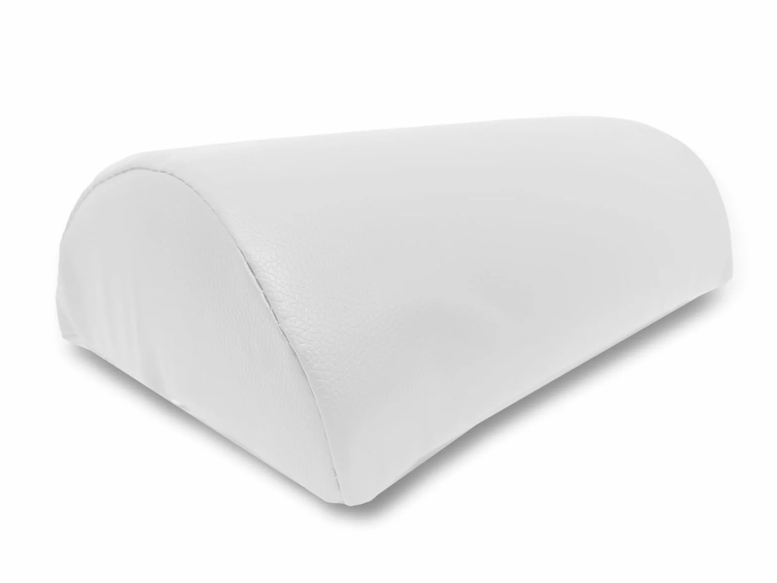 QUIRUMED Cojín Medio Cilindro 30x18 cm Blanco Ergonómico Polipiel Espuma Masaje Fisioterapia
