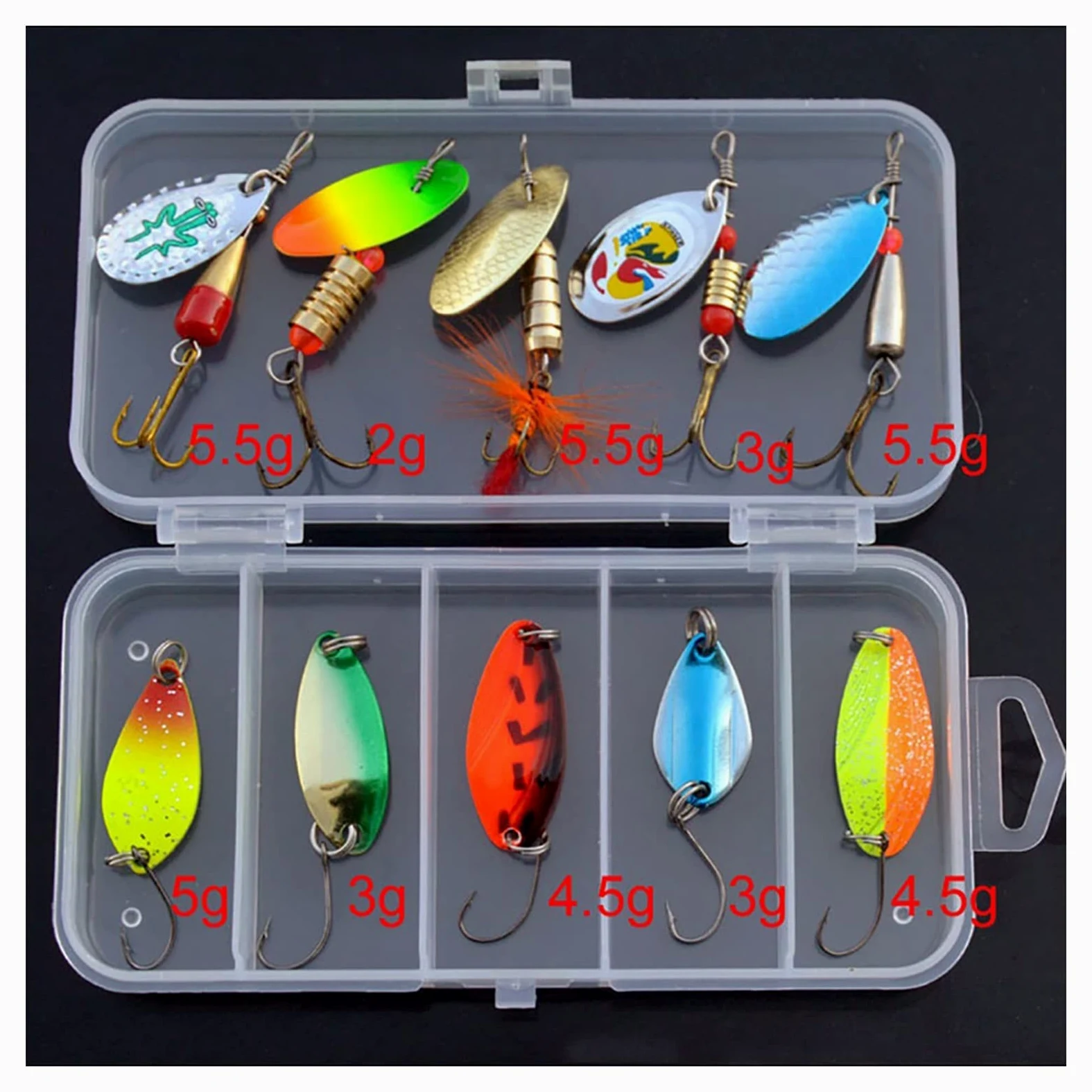 Señuelos de Pesca Conjunto de cebo con lentejuelas de lentejuelas cebos de metal cebo pesquero señuelo triple ganchos artificial cebo pica pesca tackle 1 0PCS Cebos Artificiales ( Color : B )