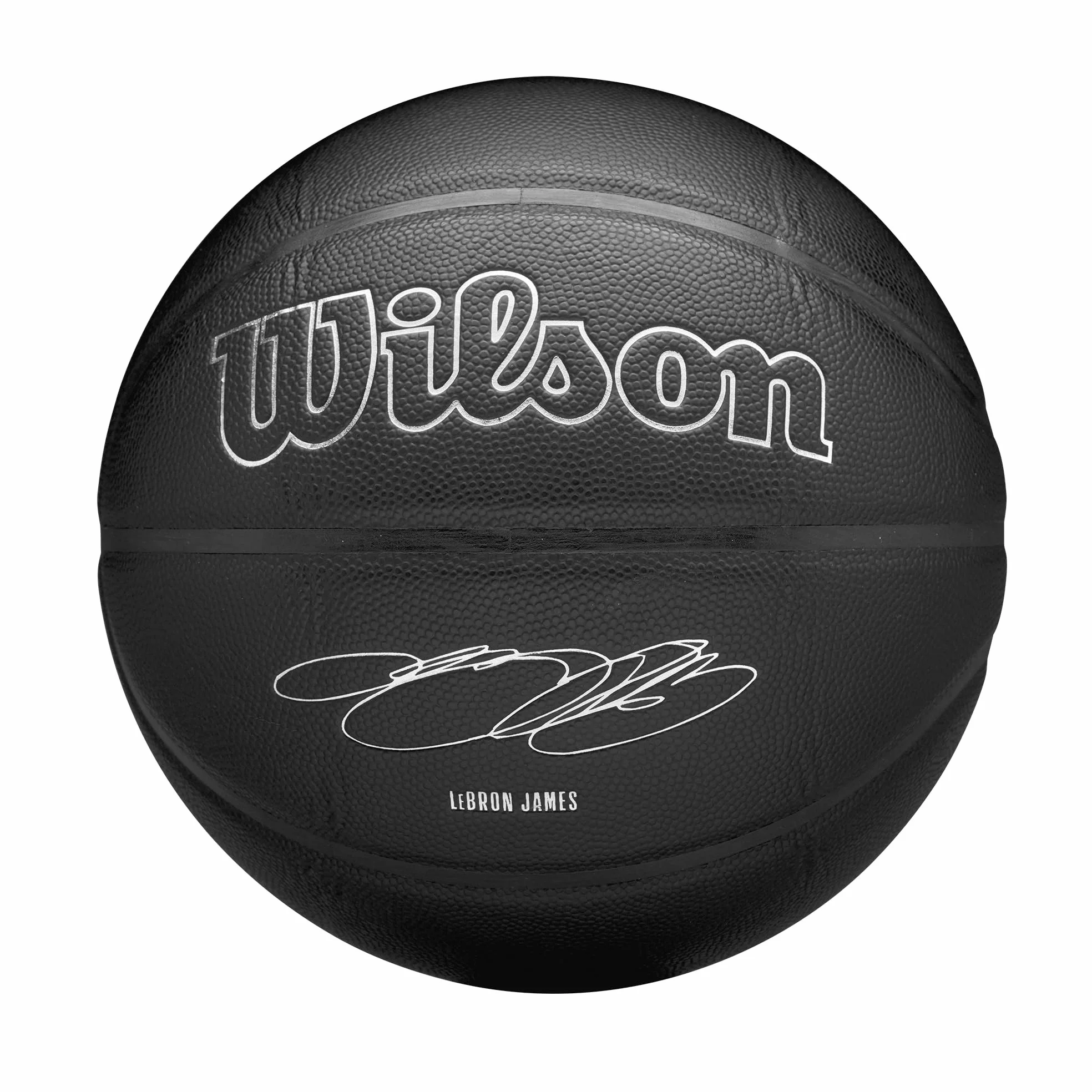 Wilson Balón NBA Player Evergreen, con Cubierta de Tacto Puro, Ideal para Juego al Aire Libre, Resistente a la Intemperie, Jugador: James, Color: Negro, Talla: 7