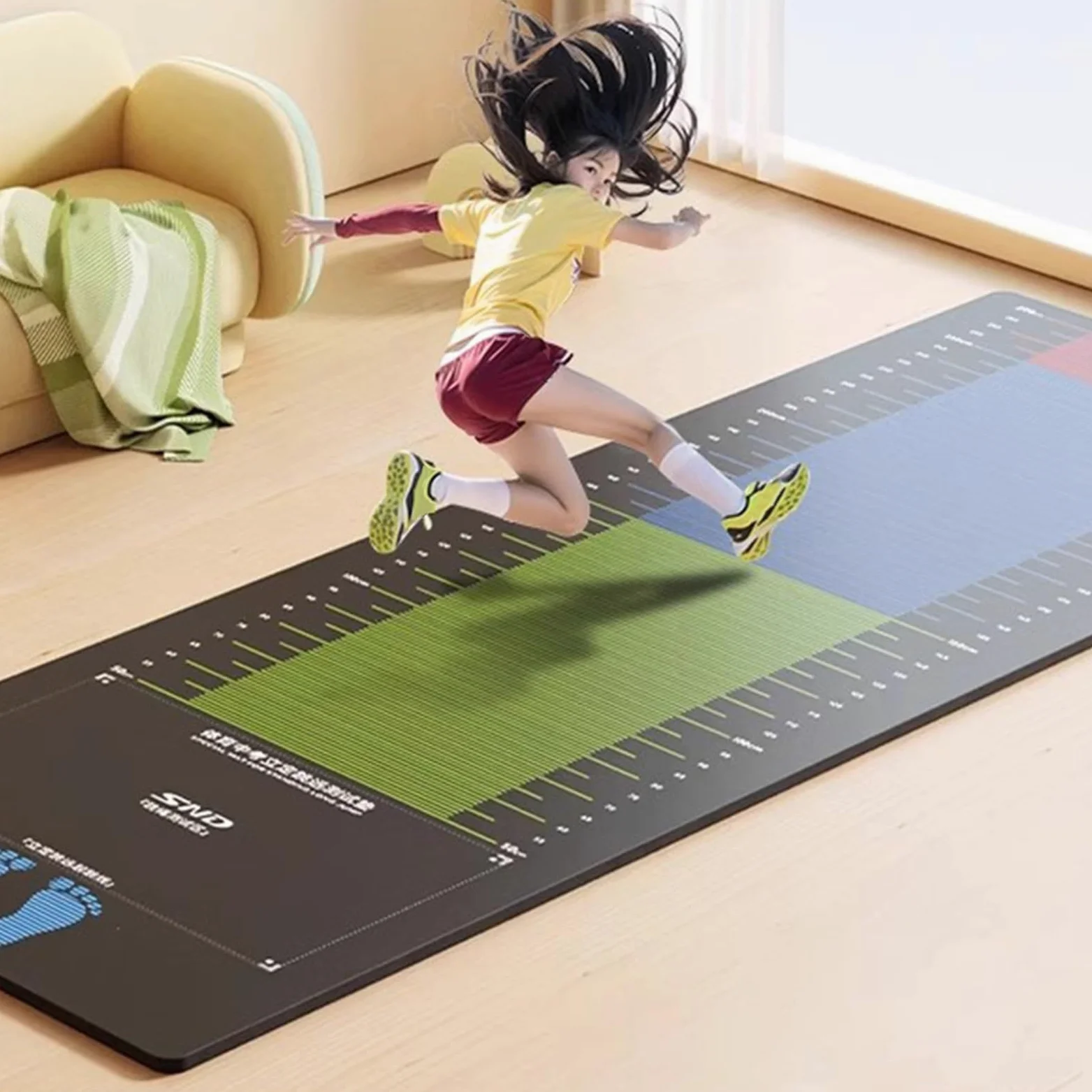 Tapete para Salto de Longitud, Alfombra para Entrenamiento de Salto de Longitud, tapete para Cuerda de Saltar para Ejercicios de Fitness, Almohadilla de medición para Salto de Long