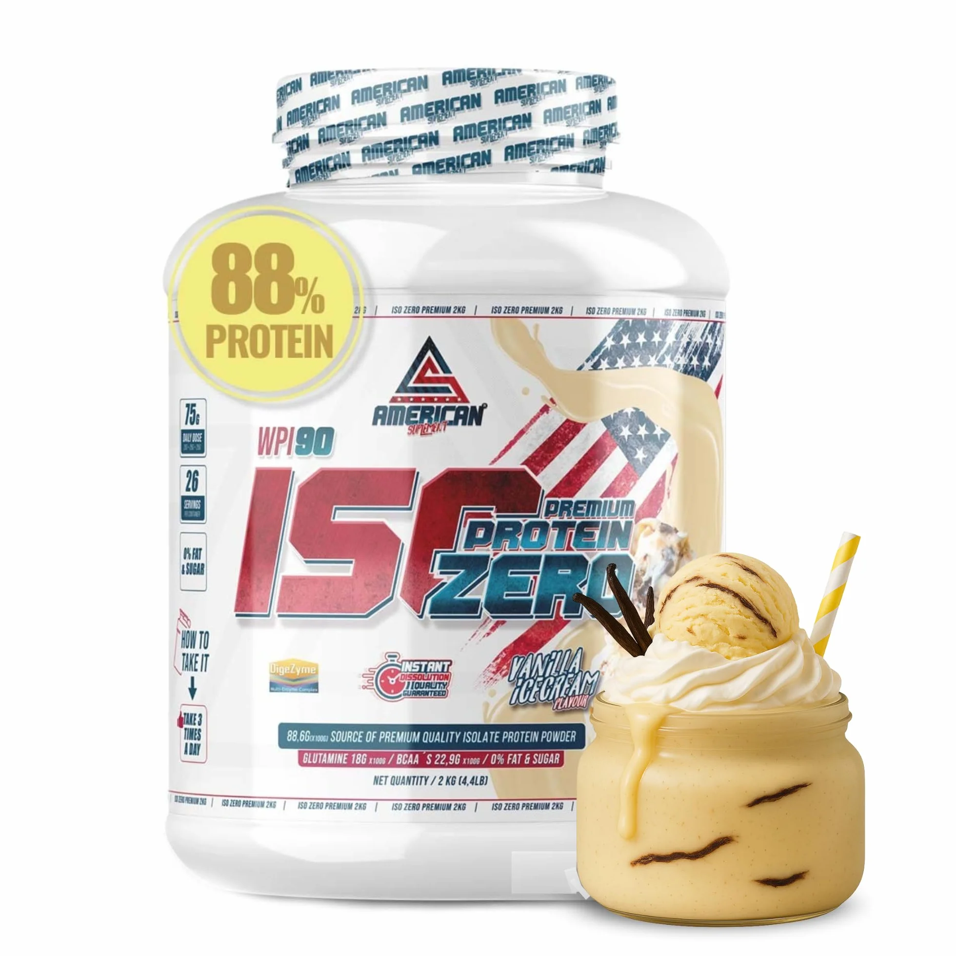 Proteina Isolada Zero 2kg Vainilla | Whey Isolate 0% Azúcares 0% Grasa