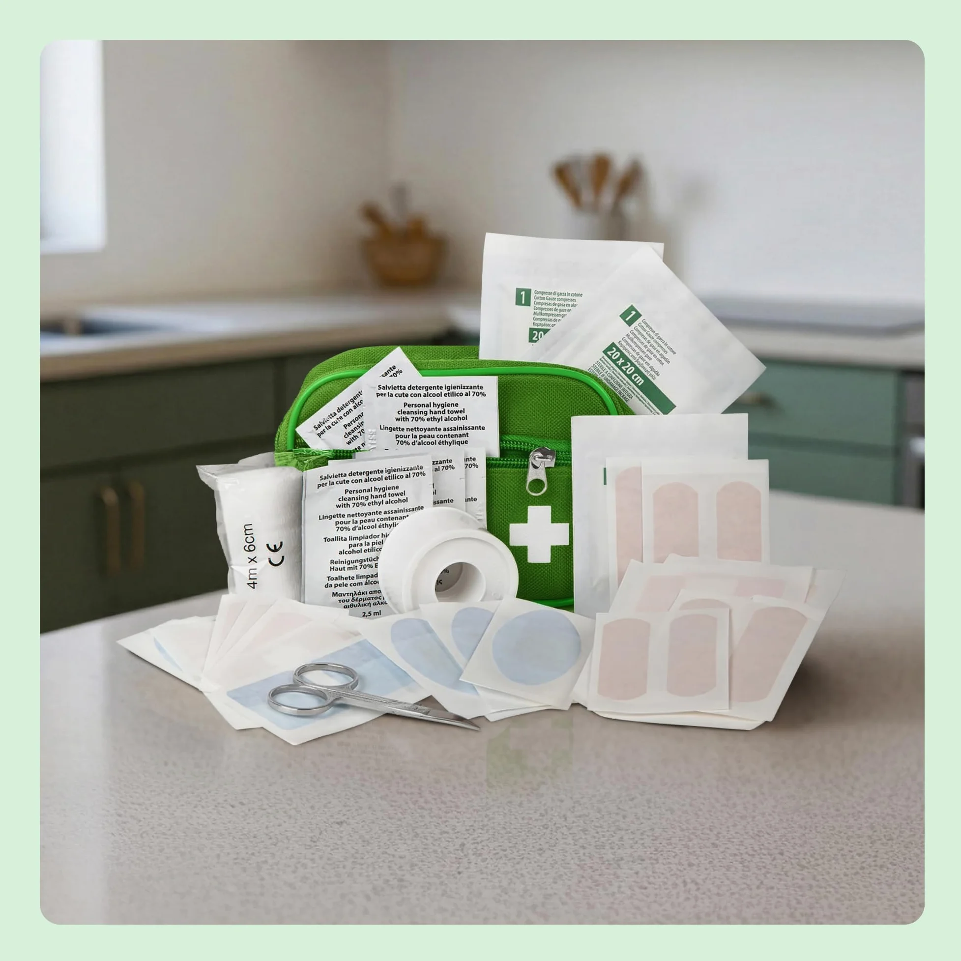 Kit de primeros auxilios Healthcare by Amazon, Verde, 56 unidades