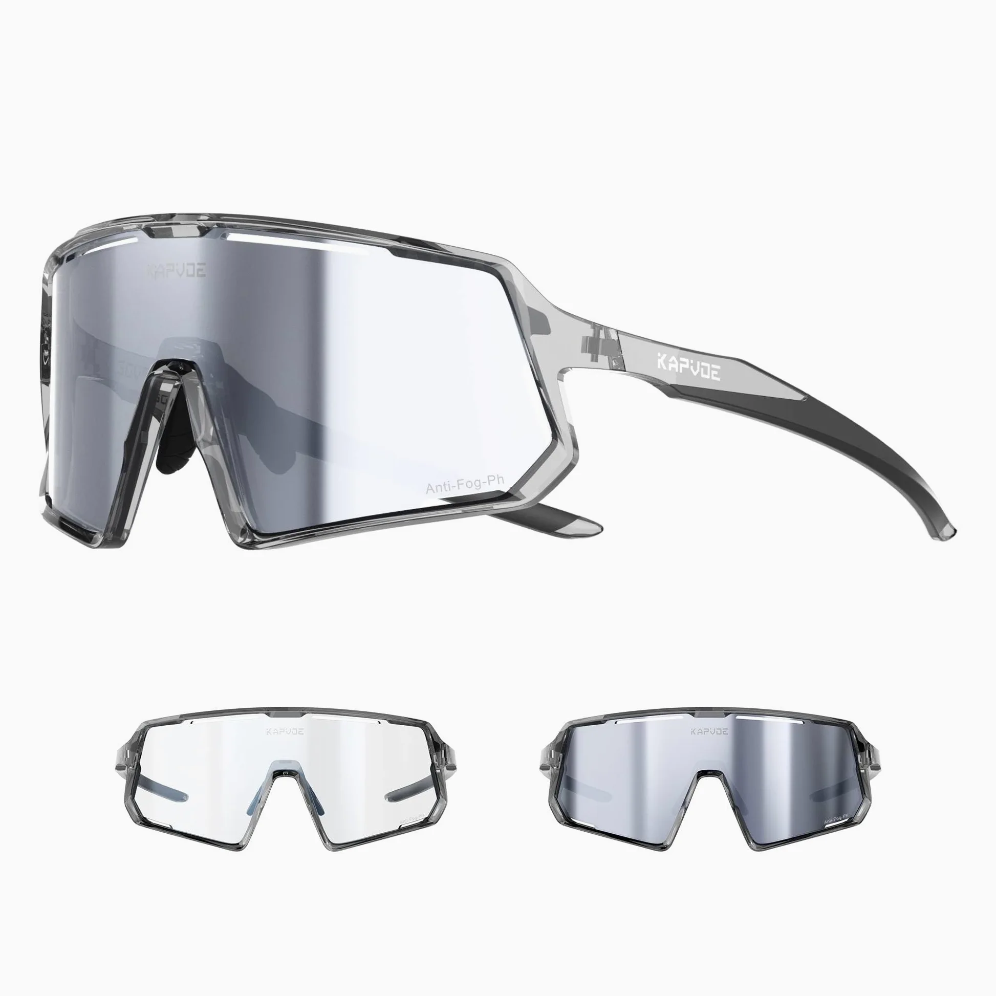 KAPVOE Antivaho Gafas de Ciclismo Fotocromaticas Gafas de Sol Deportivas Transparente Mujeres Hombres MTB Bicicleta K164