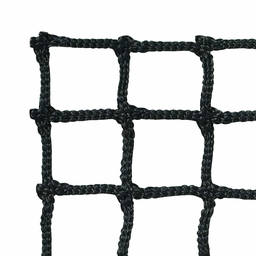 Jaula de Golf 3x3x3M Malla 2.5x2.5cm Poliéster Negro para Entrenamiento de Golf
