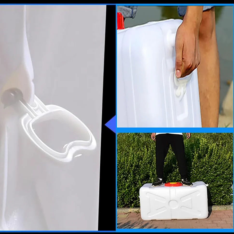 Plástico Bidón De Agua con Grifos, Gran Capacidad Portátil Contenedor De Agua para Camping Emergencia Picnic Tanque De Agua(Size:50L/13.2gallon)
