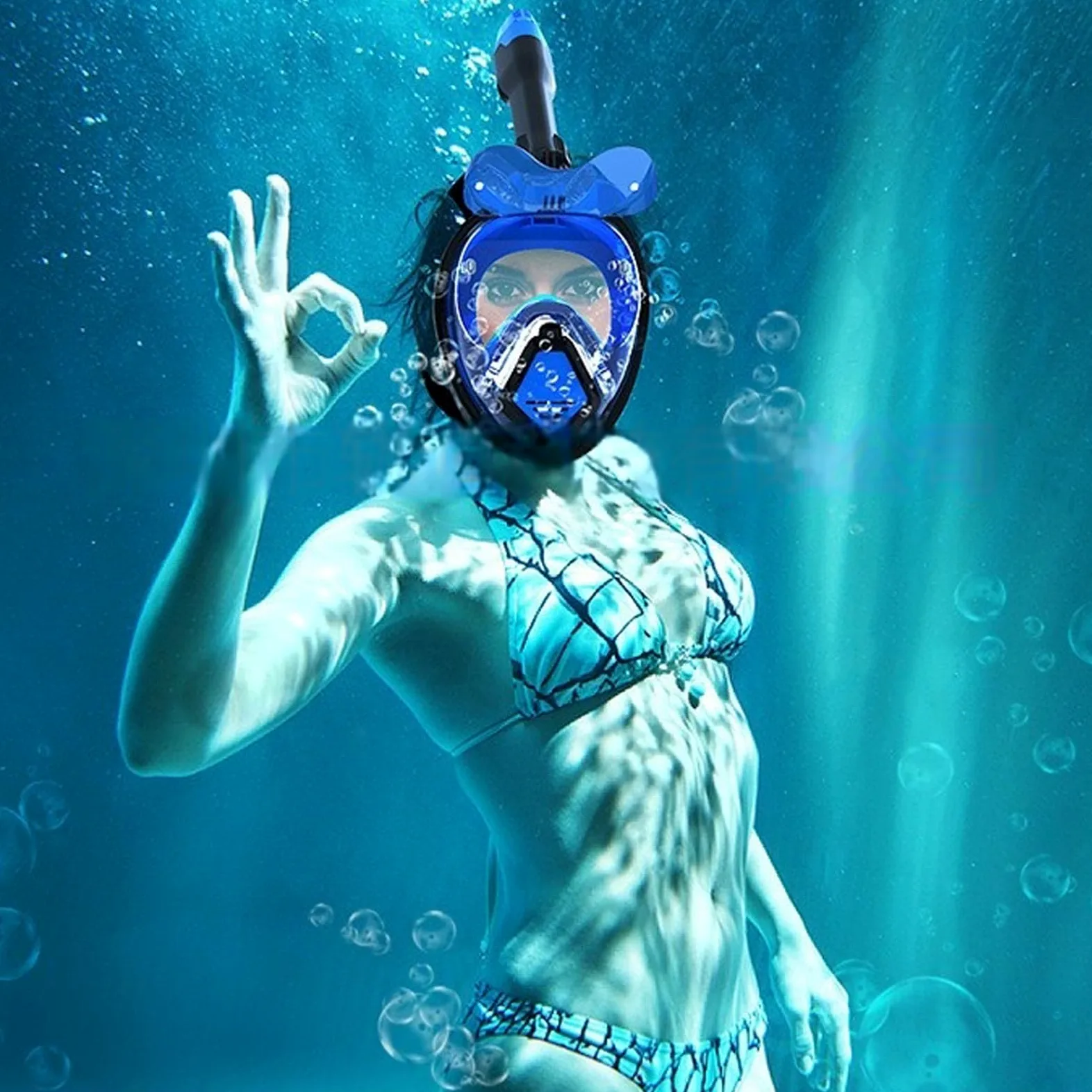 Máscara de buceo profesional de buceo, dispositivos subacuáticos, esnórquel de cara completa, esnórquel para hombres y mujeres, gafas antivaho duraderas para equipos de natación para adultos