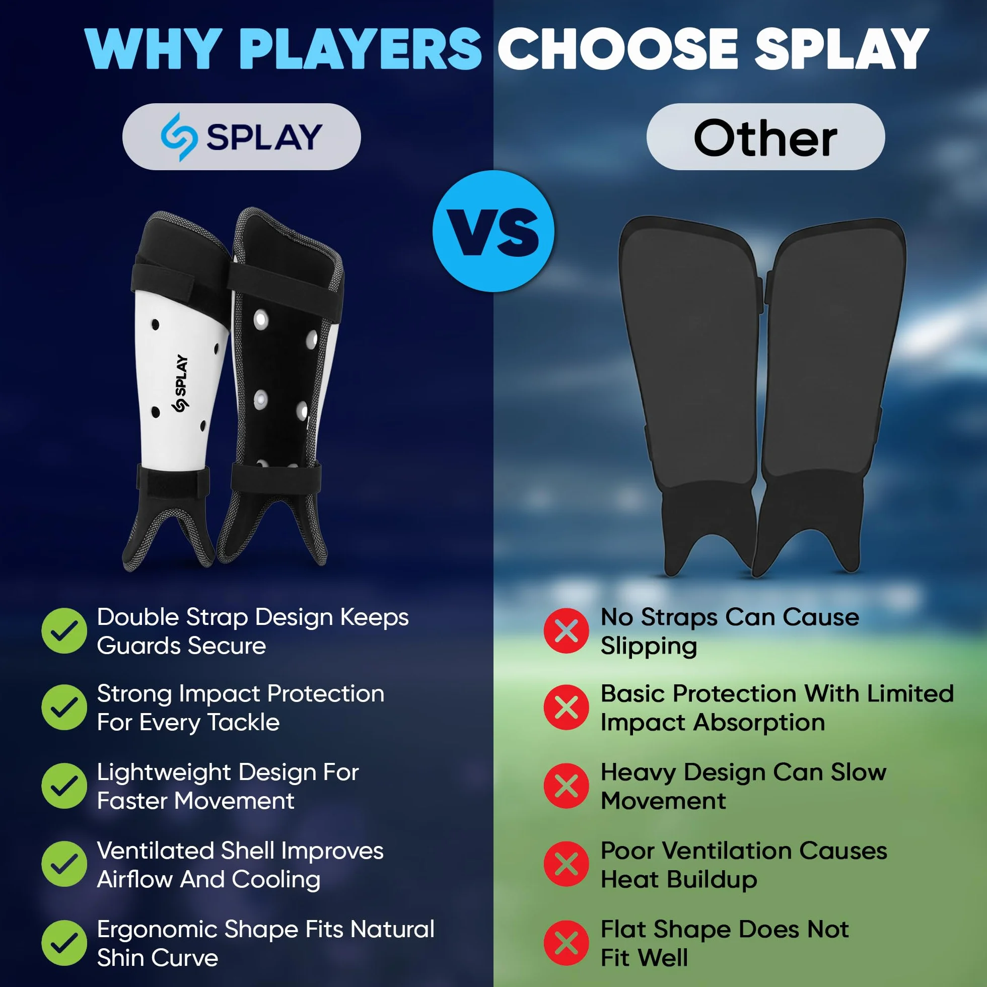 ES Splay Club Hockey Shin Pad