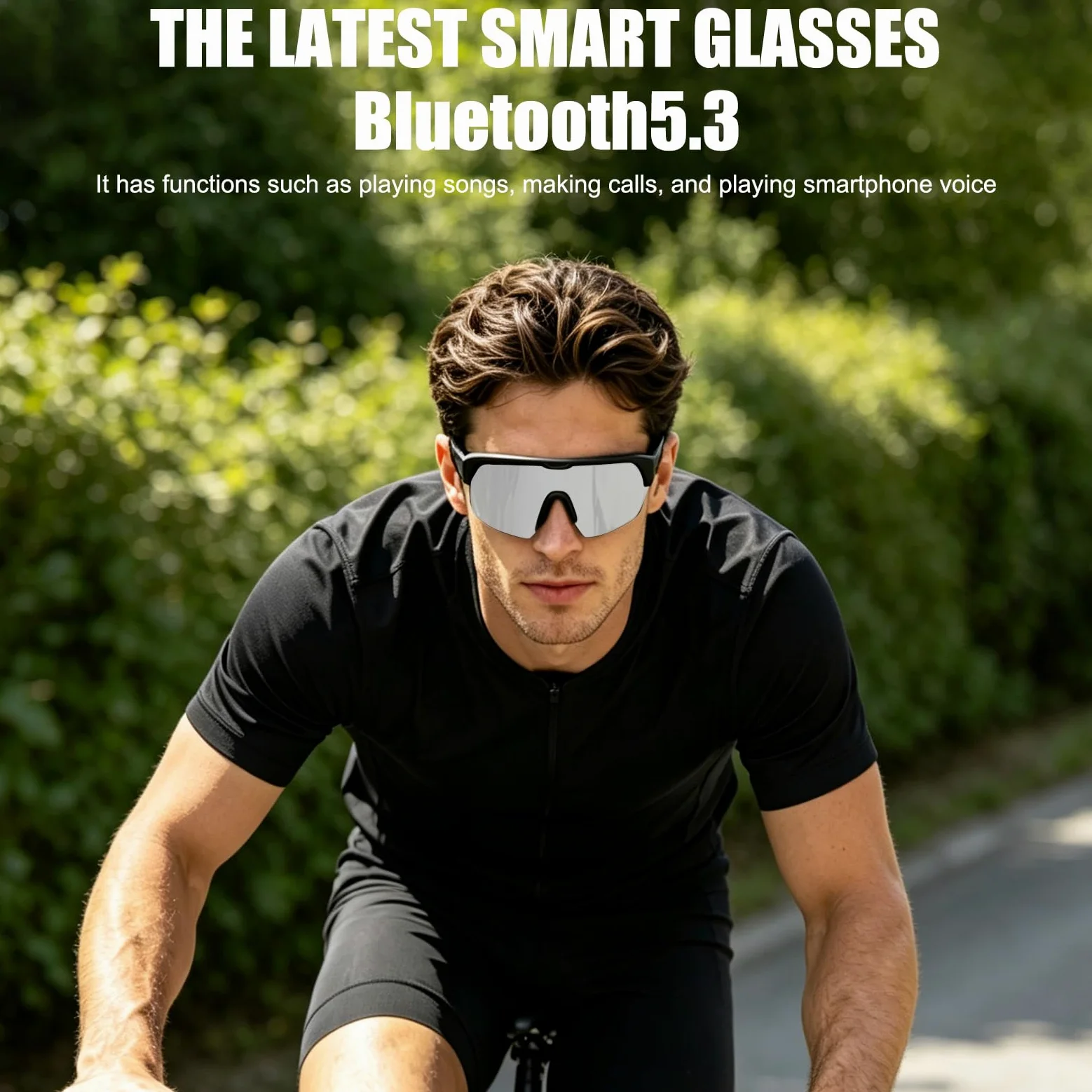 Smart Bluetooth Gafas de sol para ciclismo, auriculares, gafas de esquí, protección UV, respuesta de un clic, navegación por voz, para montañismo al aire libre, ciclismo, correr, esquí