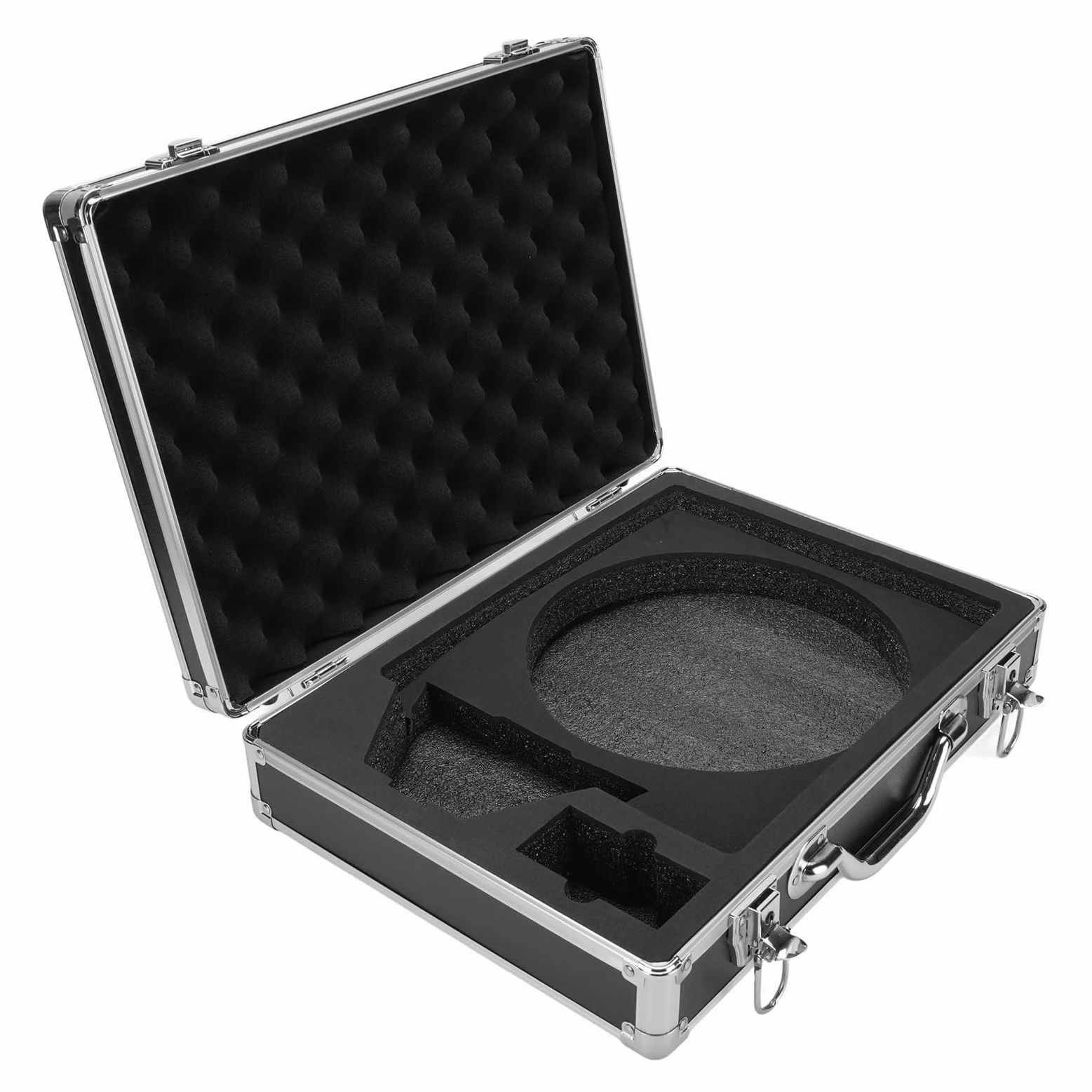ViaGasaFamido Estuche de Transporte Rígido para Mini Kit de Platos, Maleta de Almacenamiento a Prueba de Agua IP67 de Aleación de Aluminio para Equipos de Antena de Viaje