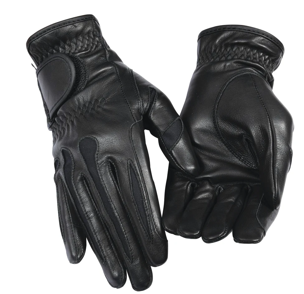 Equine Couture - Guantes de equitación de piel elástica para mujer