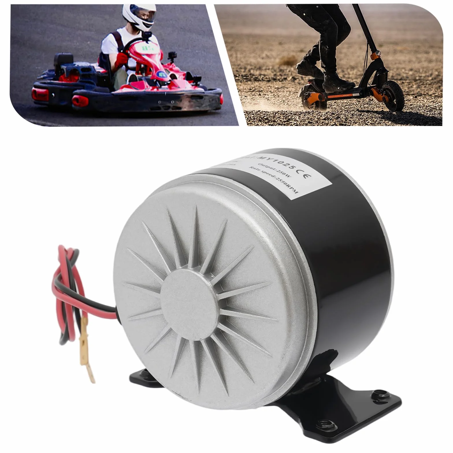 Motor eléctrico de 250 W, 24 V CC, 2550 rpm, 14 A, cobre puro, rueda dentada de 11 dientes (25 H) reversible, rodamiento de precisión para scooters eléctricos, bicicletas eléctricas, minimotos y