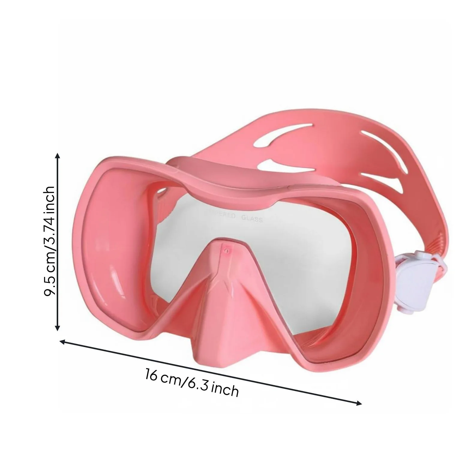 Sharplace Gafas de Natación Máscara de Buceo Visor Panorámico Snorkel Cristal Reforzado Silicona Suave para Arrecifes y Vida , Rosa , Máscara De Buceo De Marco Grande