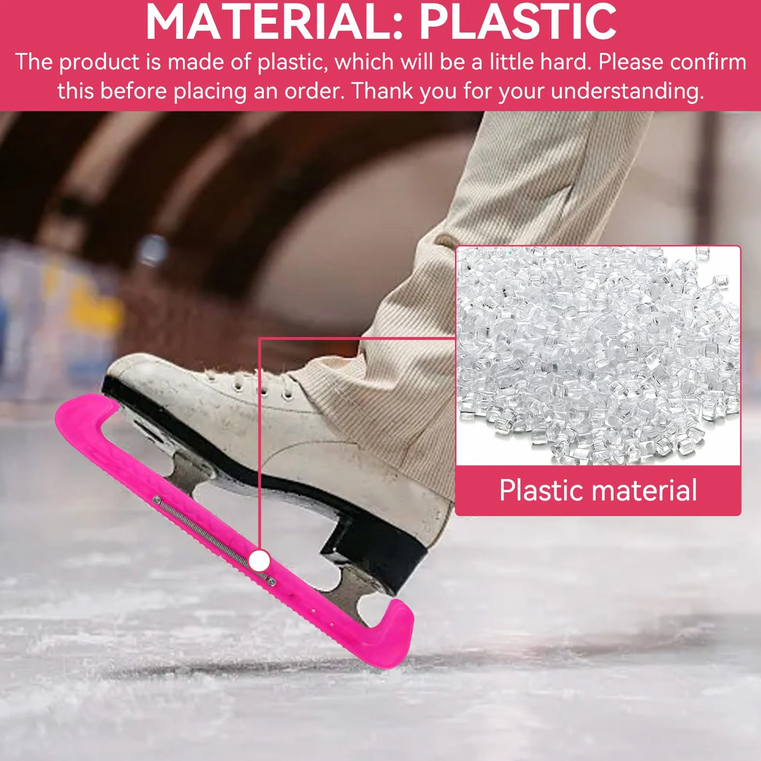 Cyrank 1 par de Protectores de Cuchillas de Hockey Deportivo, Protectores de Cuchillas de Patines de Hockey sobre Hielo, Cubierta de plástico con Protector de Patinaje sobre Hielo de Primavera