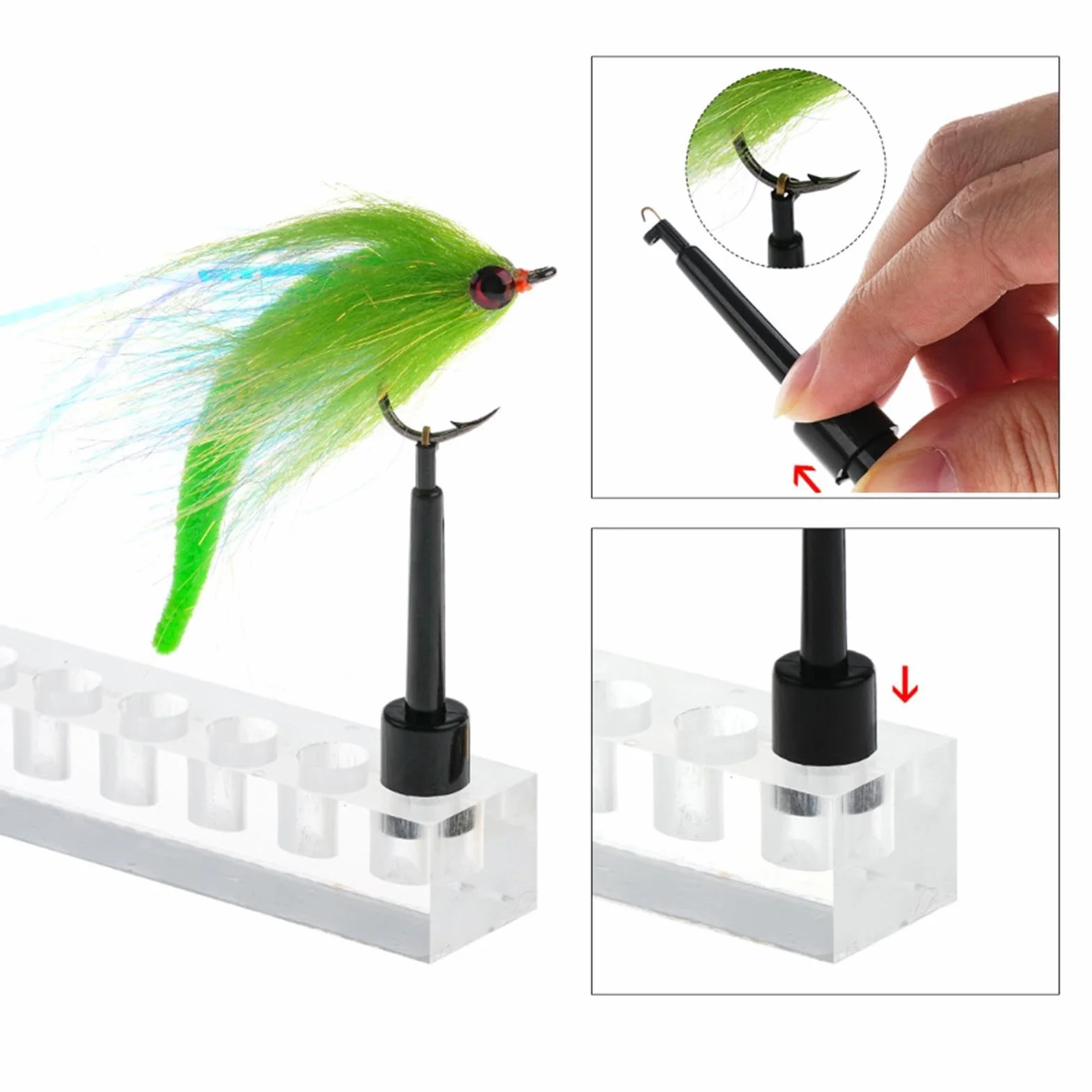 KESOTO 12 Clips de Presentación para Señuelos de Pesca con Base Transparente, Soportes Resistentes para Señuelos