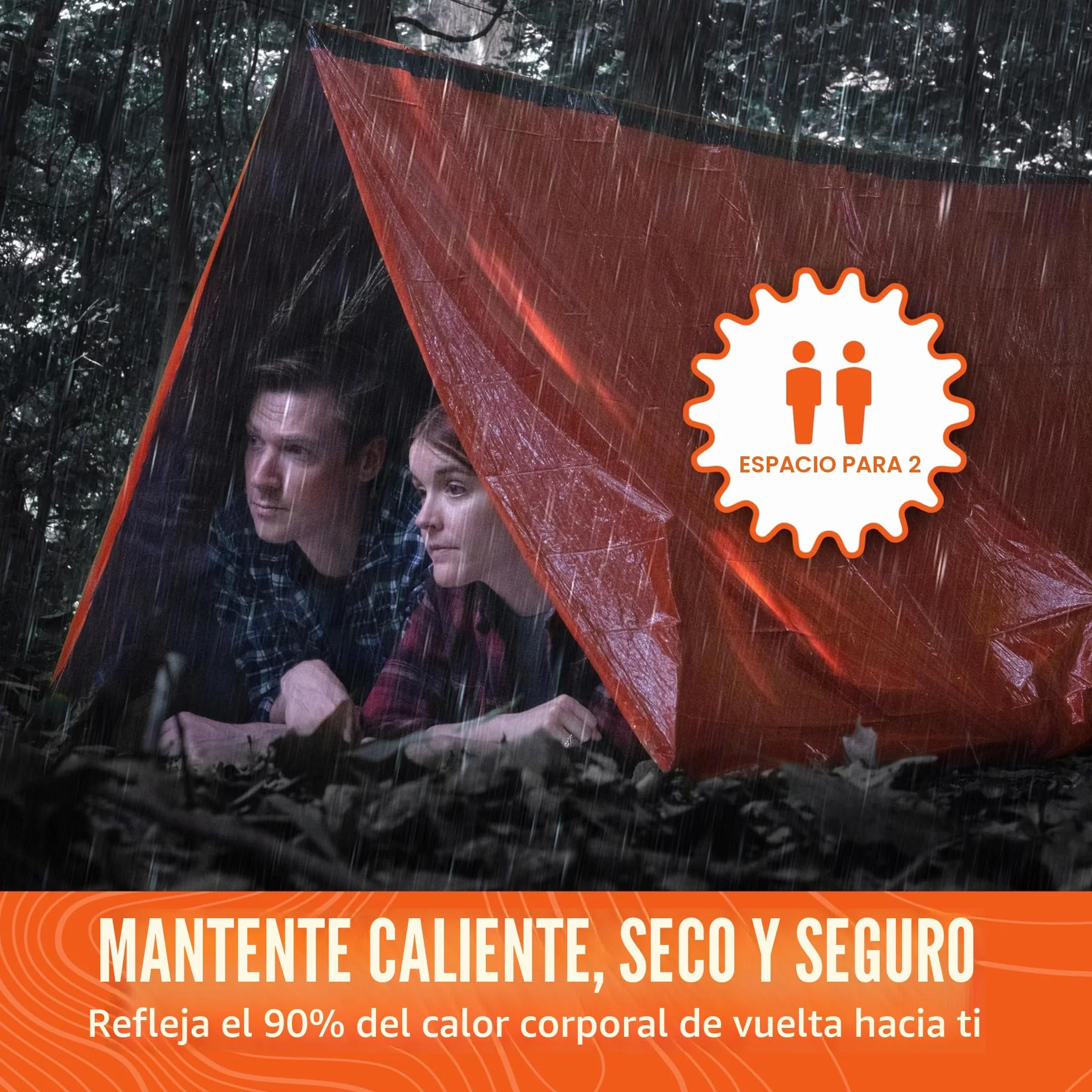 Go Time Gear Life Tent - Tienda de campaña de Supervivencia de Emergencia para 2 Personas, Uso como Tienda de Supervivencia, Refugio de Emergencia, Tienda de Tubo, Lona de Supervivencia, Incluye