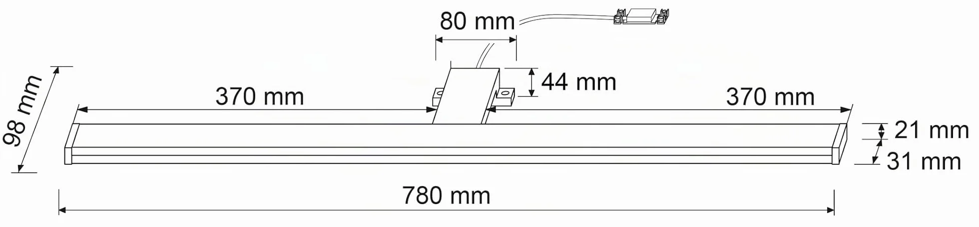 SEBSON® Lampara Espejo Baño LED 80cm 15W 1300lm Blanca Neutra 4000K IP44