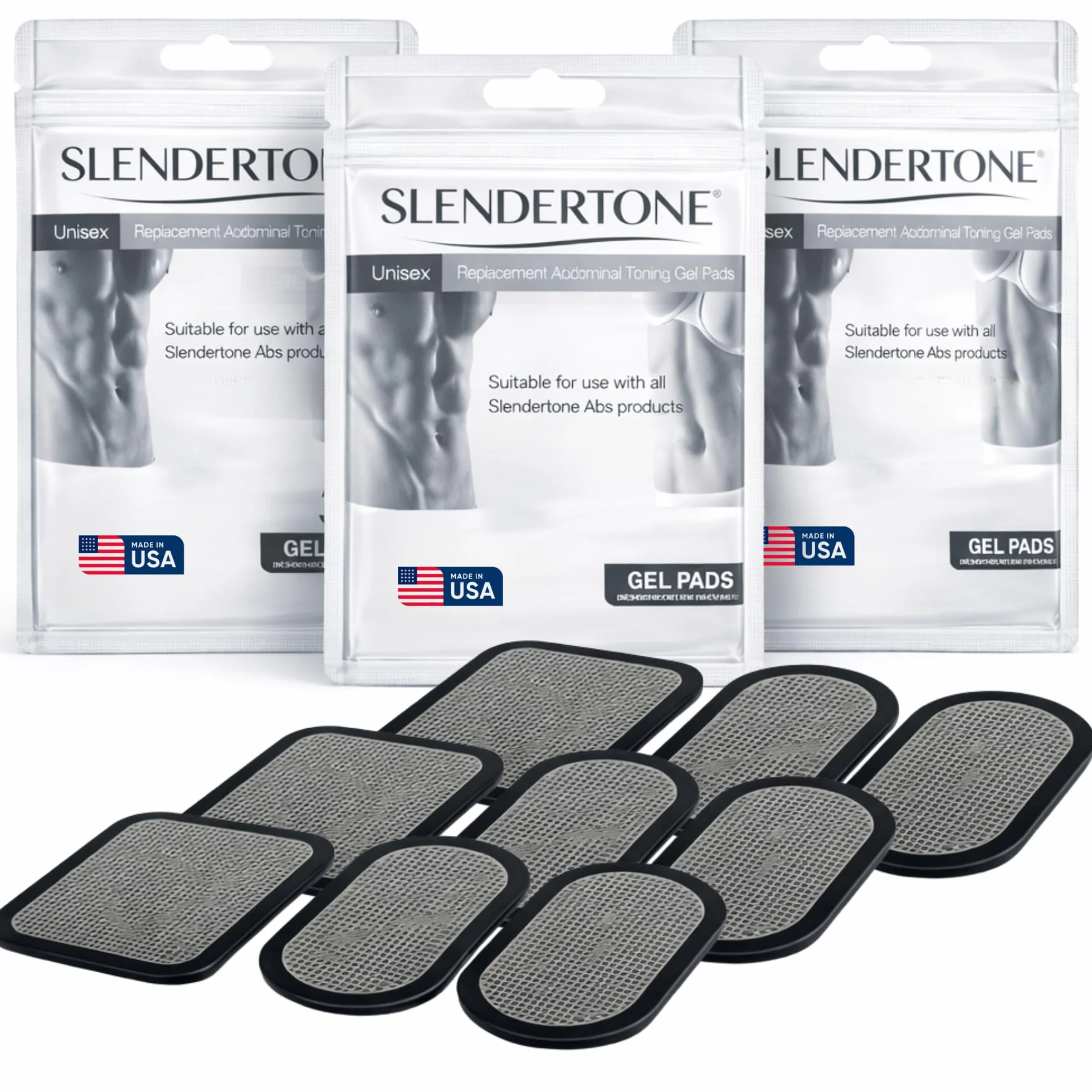 Slendertone Paquete triple almohadillas de repuesto ABS negro