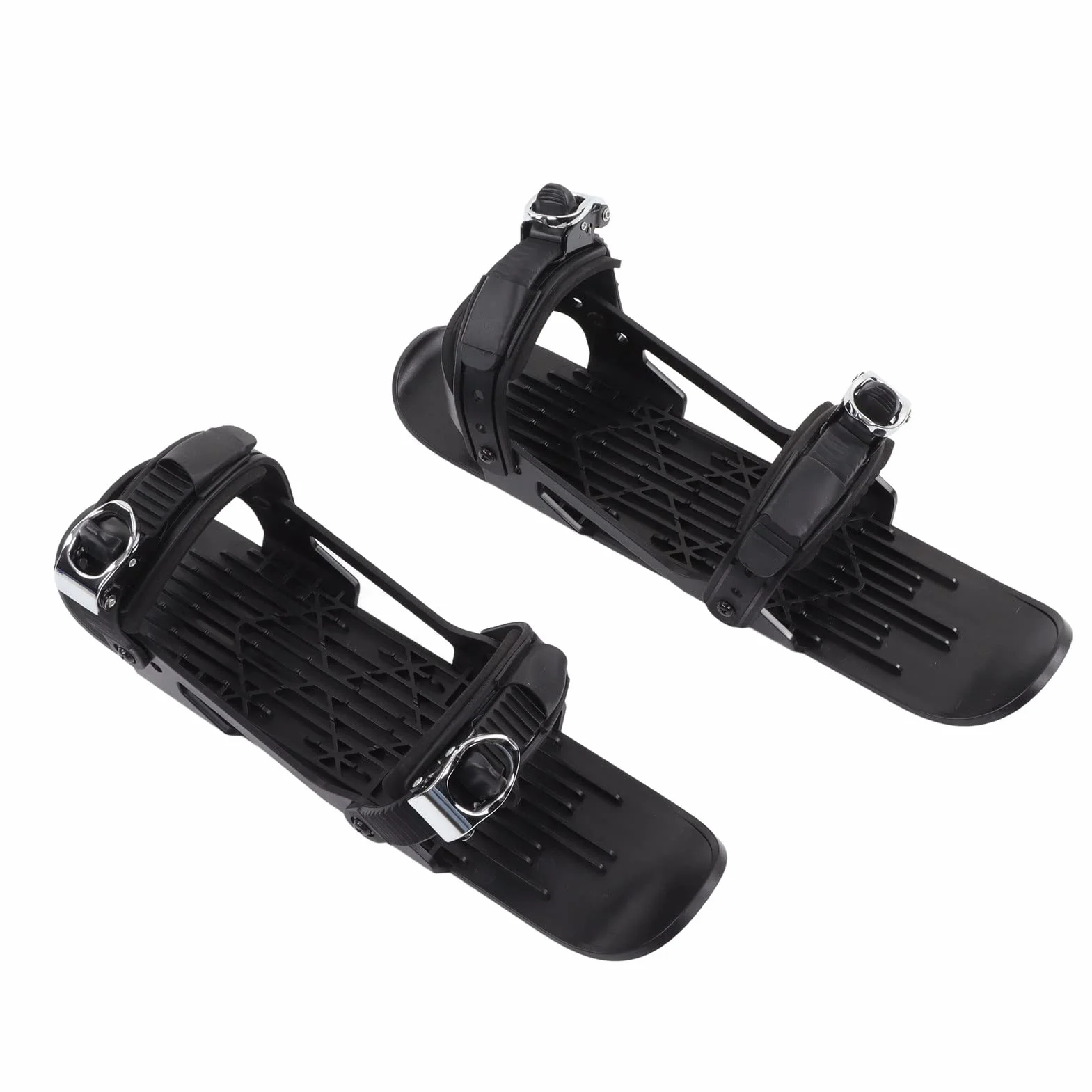 Mini patines cortos de esquí para nieve, esquís para zapatos de invierno, patines de nieve cortos, patines de nieve, skiboards ajustables para fijar a botas de esquí (negro)