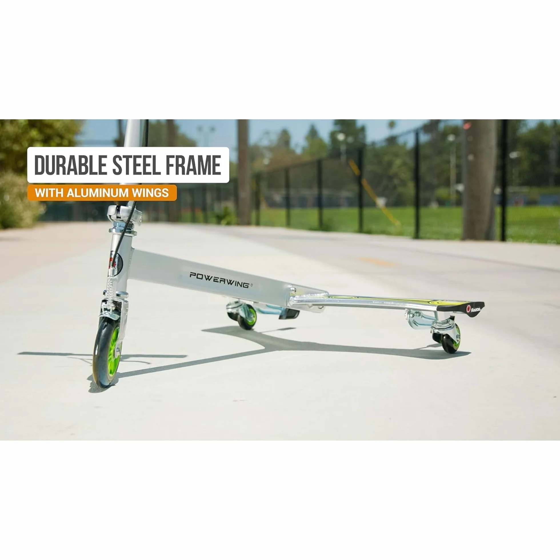 Razor PowerWing DLX Patinete de Tres Ruedas para niños, Plata