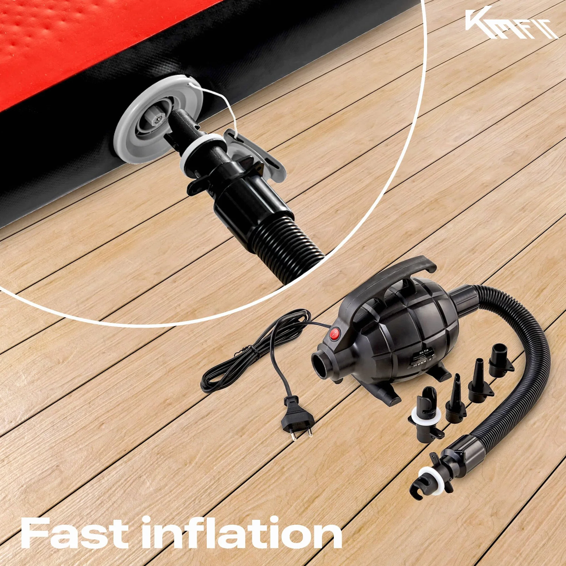 Colchoneta hinchable Airtrack 4m esterilla fitness inflable UV resistente con bomba y parches