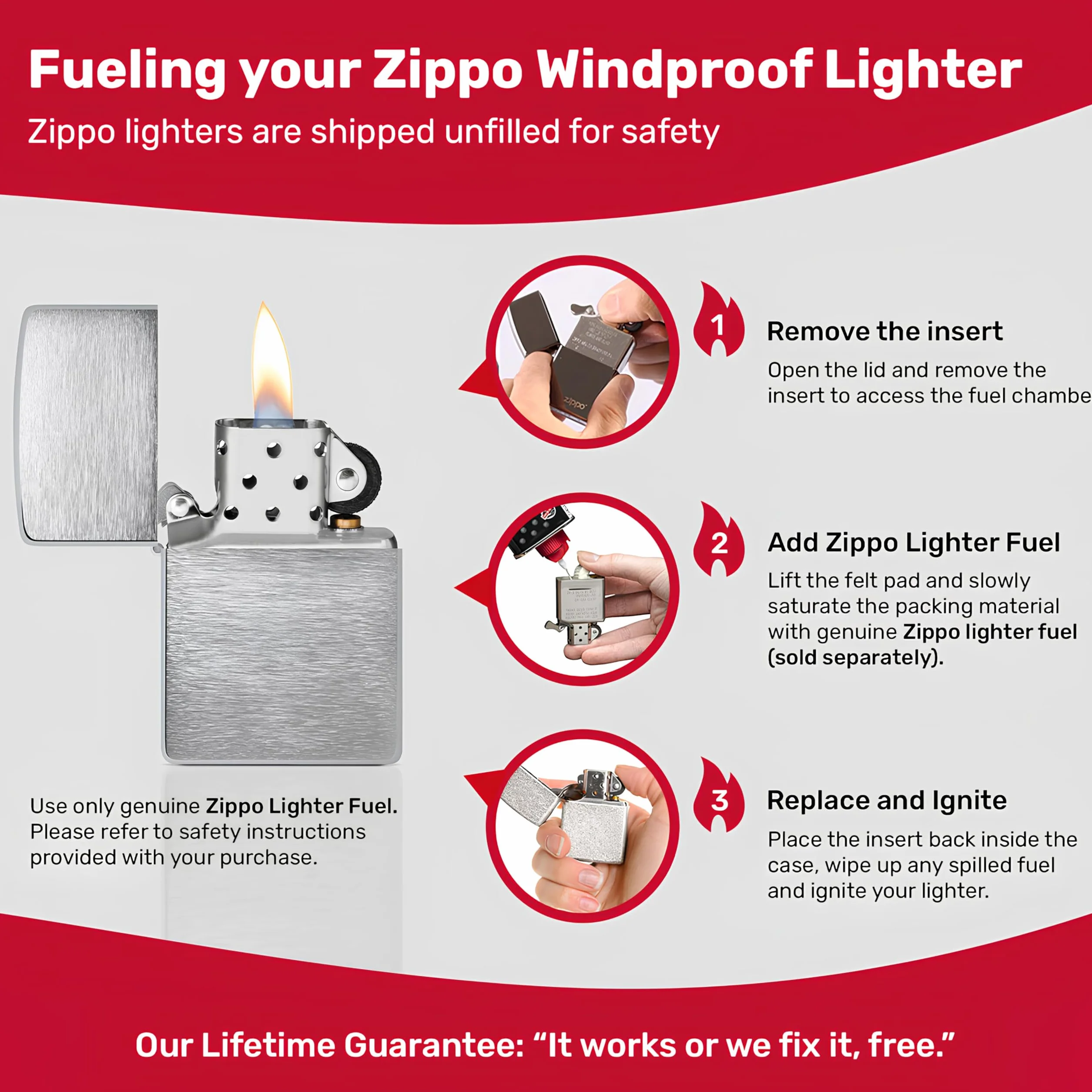 Zippo Mechero de Gasolina Cromo