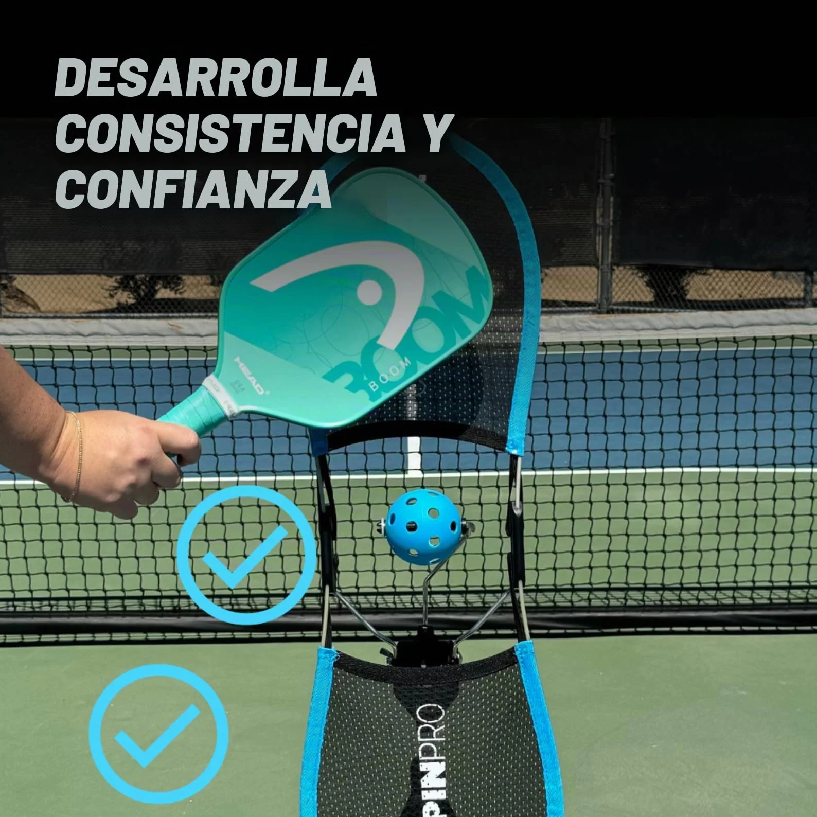 TopspinPro Para Pickleball | Ayuda de Entrenamiento Topspin para Servicio Vicioso y Golpes de Fondo Potentes | Entrenador de Pickleball