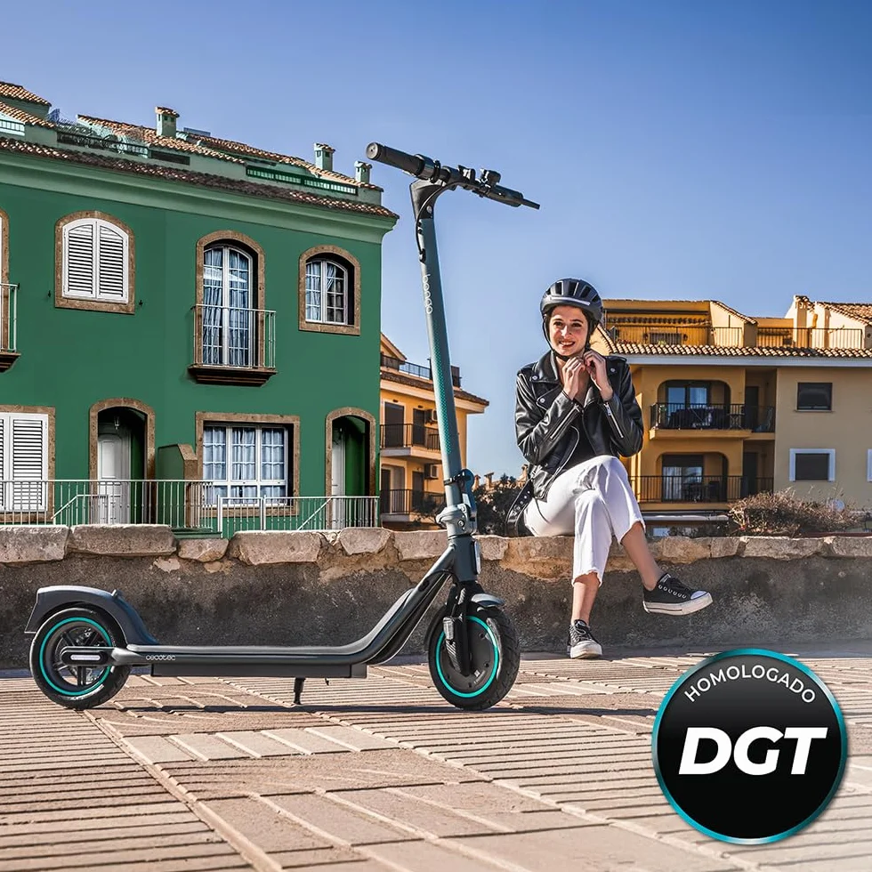 Cecotec Patinete Eléctrico Adultros Homologado DGT Bongo D20E Connected, Potencia MAX 500 W, hasta 20km Autonomía, Disco Freno Trasero y E-ABS, Conectividad App, Ligero 12,2Kg, Batería 5200mAh, 36V