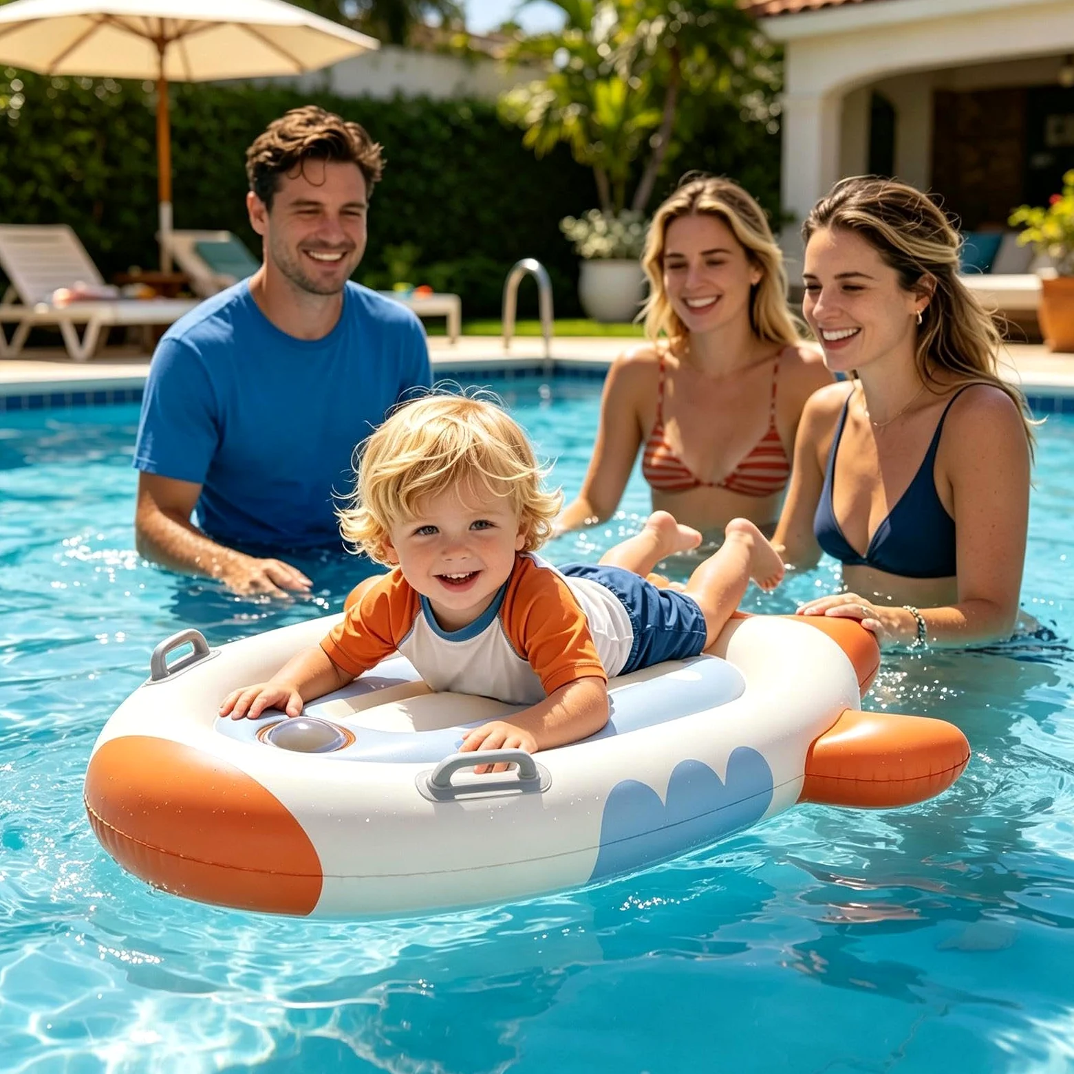 Balsa inflable para niños en la playa de arena, juguete inflable con | Tabla de natación para niños adecuada para agua, arena, surf, surf, swi