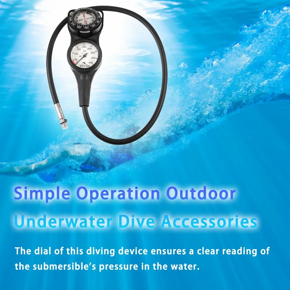 BEALIFE Medidor de Buceo Comprobador de presión Conveniente Ligereza Medidor de Profundidad Multifuncional Accesorios de Buceo Submarino al Aire Libre