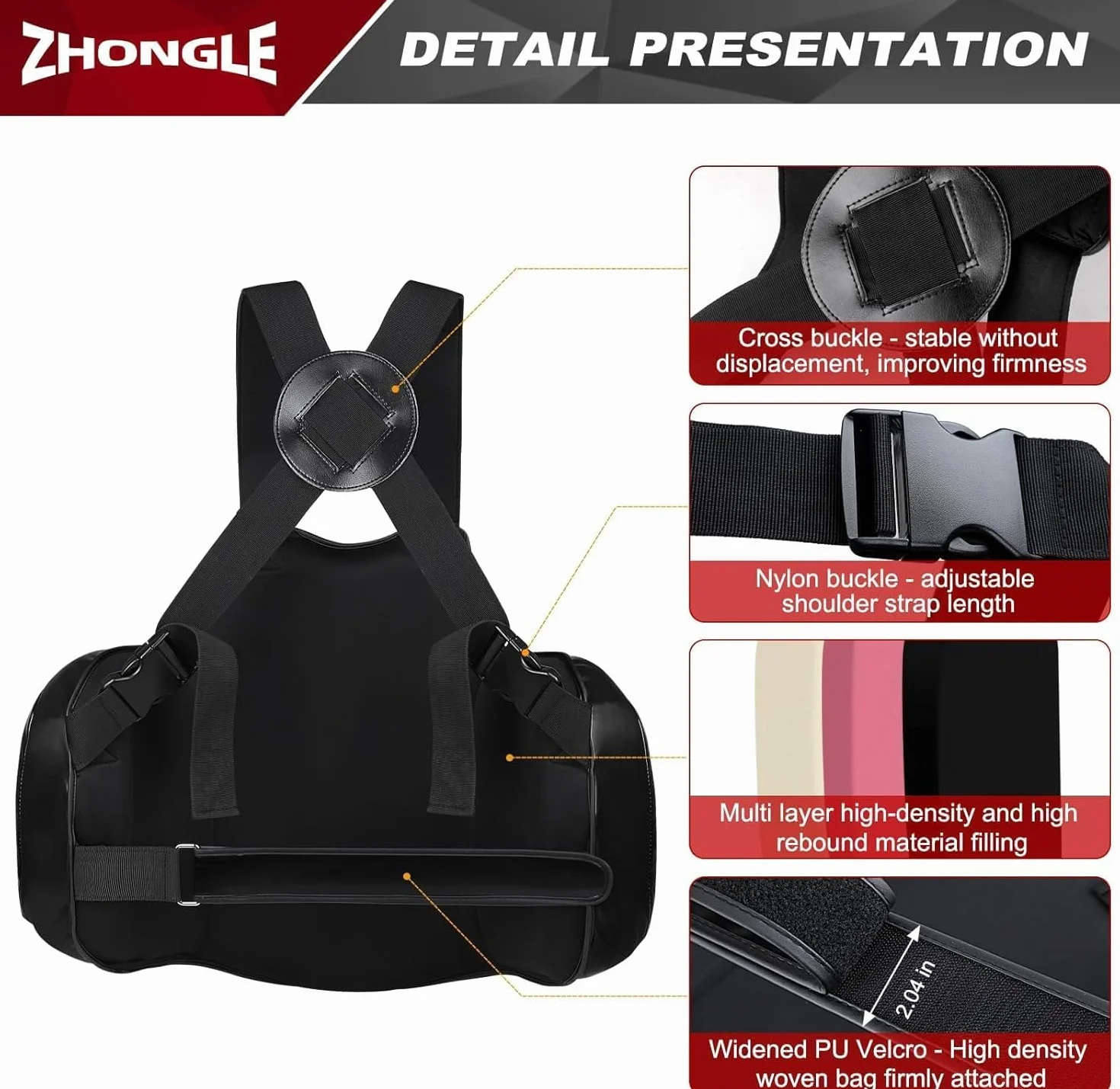 Protector de Cuerpo de Boxeo Profesional de Cuero, Chaleco de Entrenador, Almohadilla para Bateador Pesado