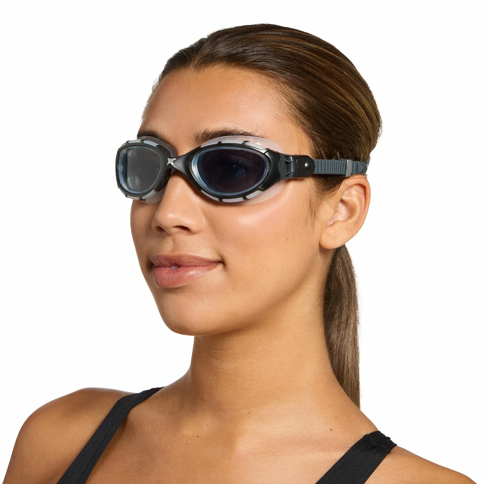 Zoggs Predator Flex Black Grey Tint Smoke Regular
