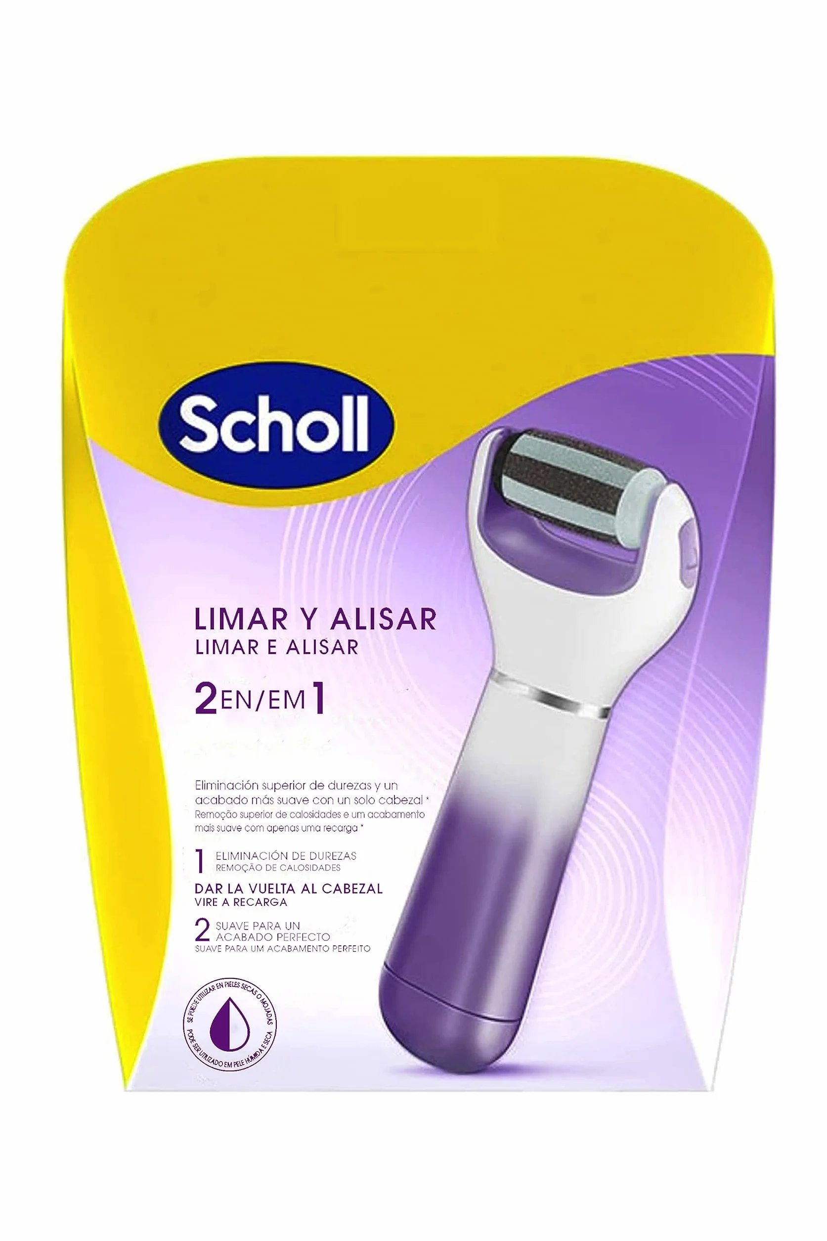 Scholl Expert Care 2 en 1 Lima Eléctrica para Pies - Quita Durezas y Callos, Pedicura Profesional