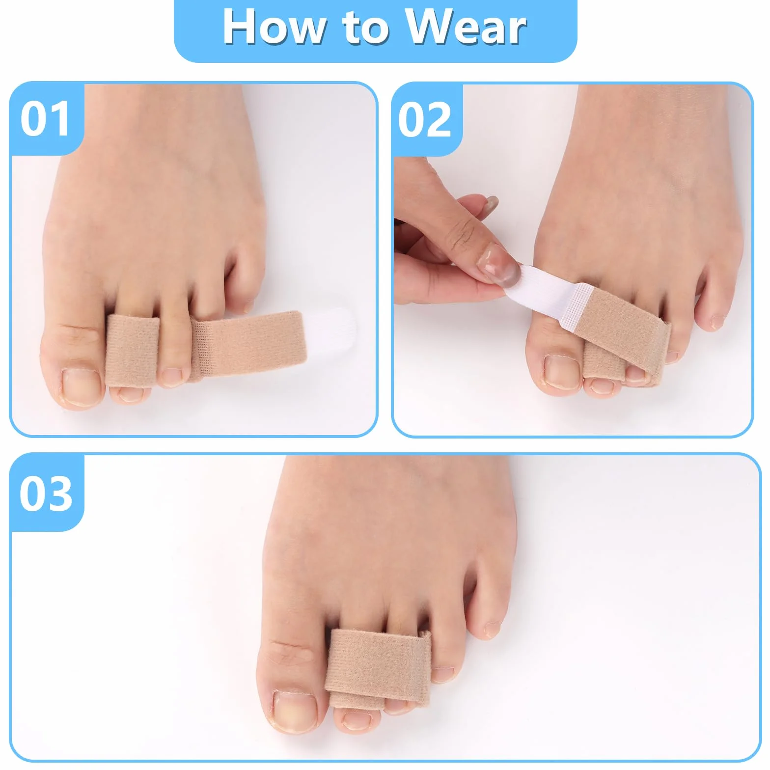 12 Piezas Corrector Dedo Martillo, Separador Dedos, Protectores Dedos Pie, Ferula de Dedo Pie Vendajes Acolchados