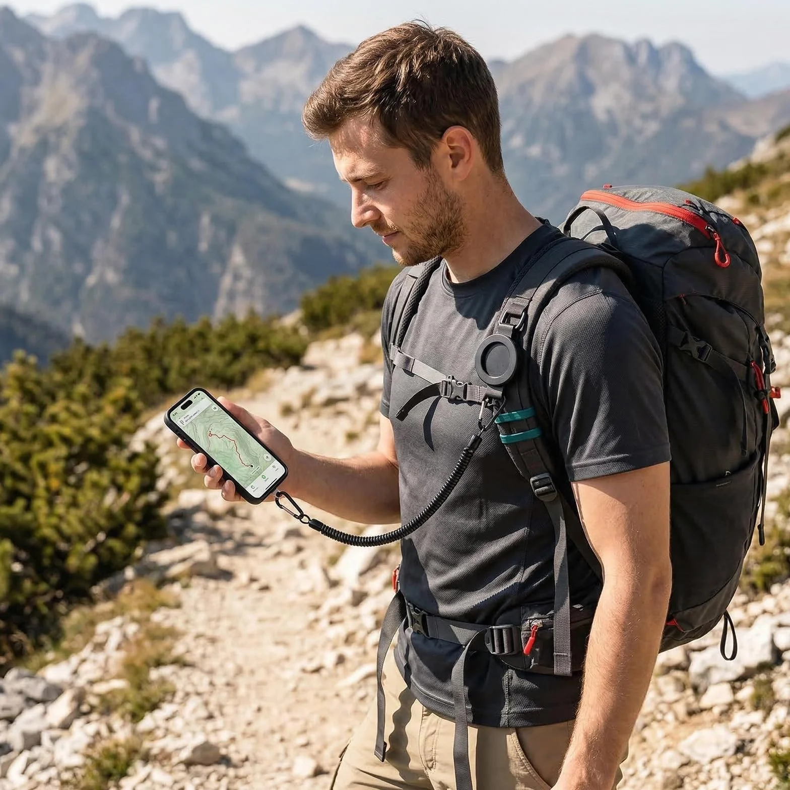 Clip magnético para teléfono móvil, soporte magnético con pinza de fijación en correa de mochila, ideal para senderismo y actividades al aire libre
