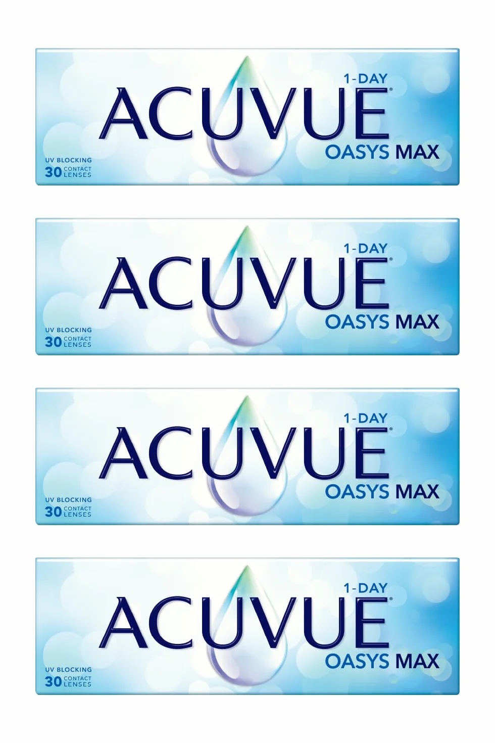 Acuvue Oasys Max 1-Day Lentes diarias TearStable OptiBlue +2.50 dpt 14.3 mm 30 unidades base 8.5 mm