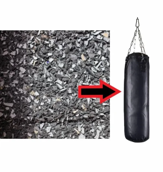 Relleno de saco de boxeo, relleno de saco deportivo, relleno de saco profesional para boxeo, kickboxing, karate, taewquondo, - granulado de caucho - 20Kg