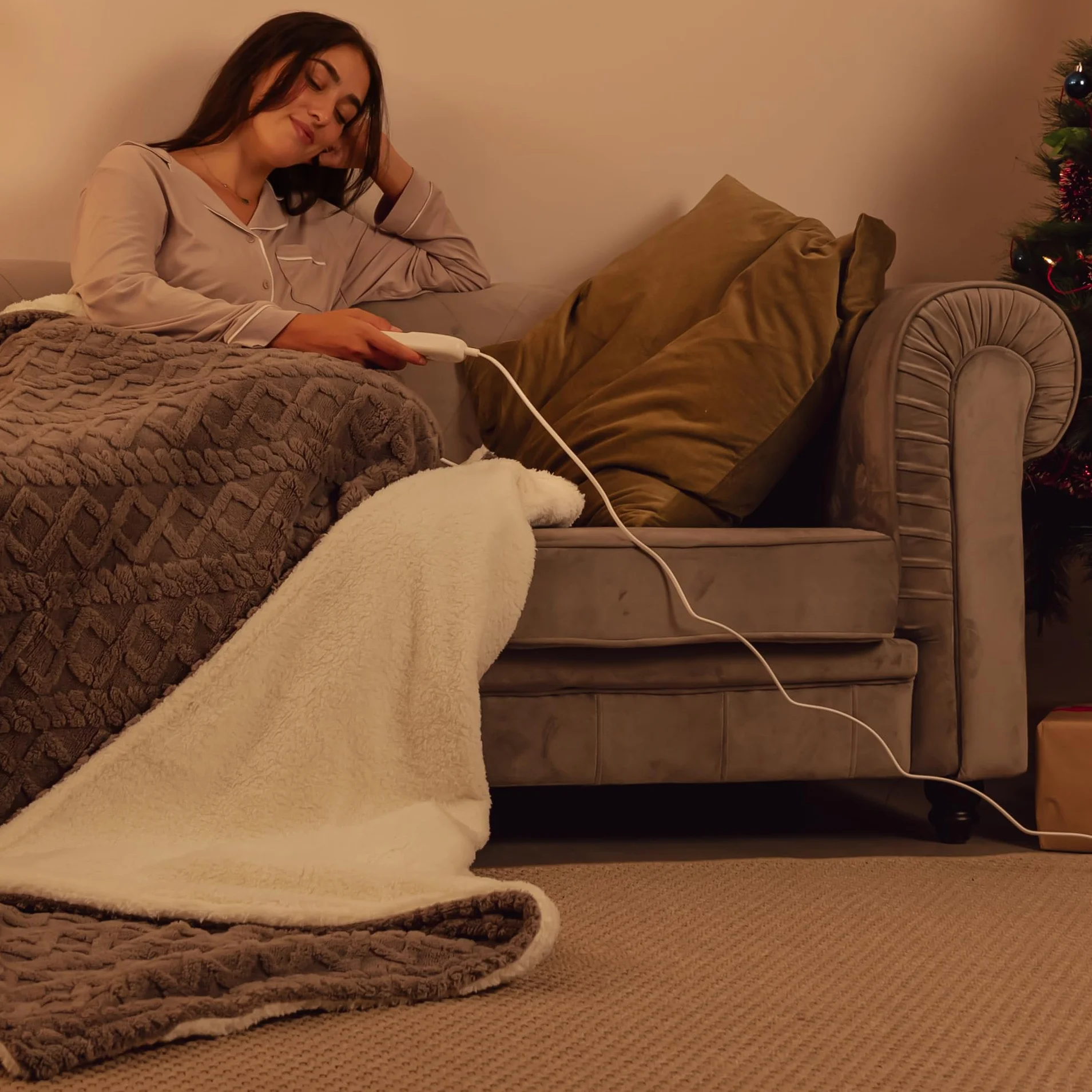 Cecotec Manta eléctrica HeatConfort ThermalBlanket Sherpa 160 x 130, Apagado Automático, 9 Niveles de Temperatura