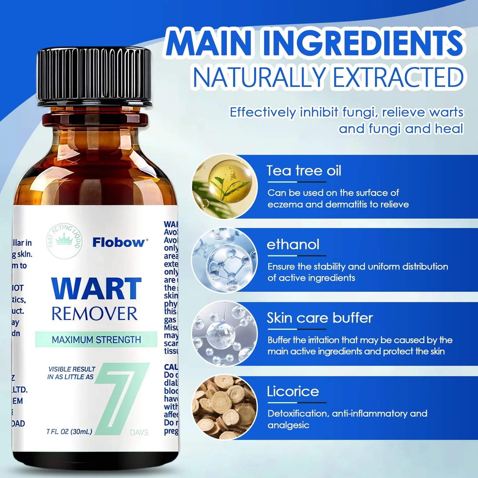 Líquido exfoliante para verrugas 30 ml cuidado piel áspera