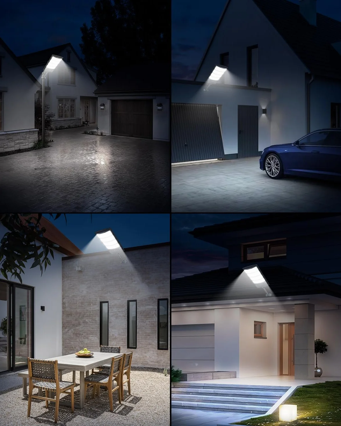 LEKIA Farolas Solares Exteriores con Sensor de Movimiento, 320° Gran Angular, 6500K Impermeable, 2 Paquetes